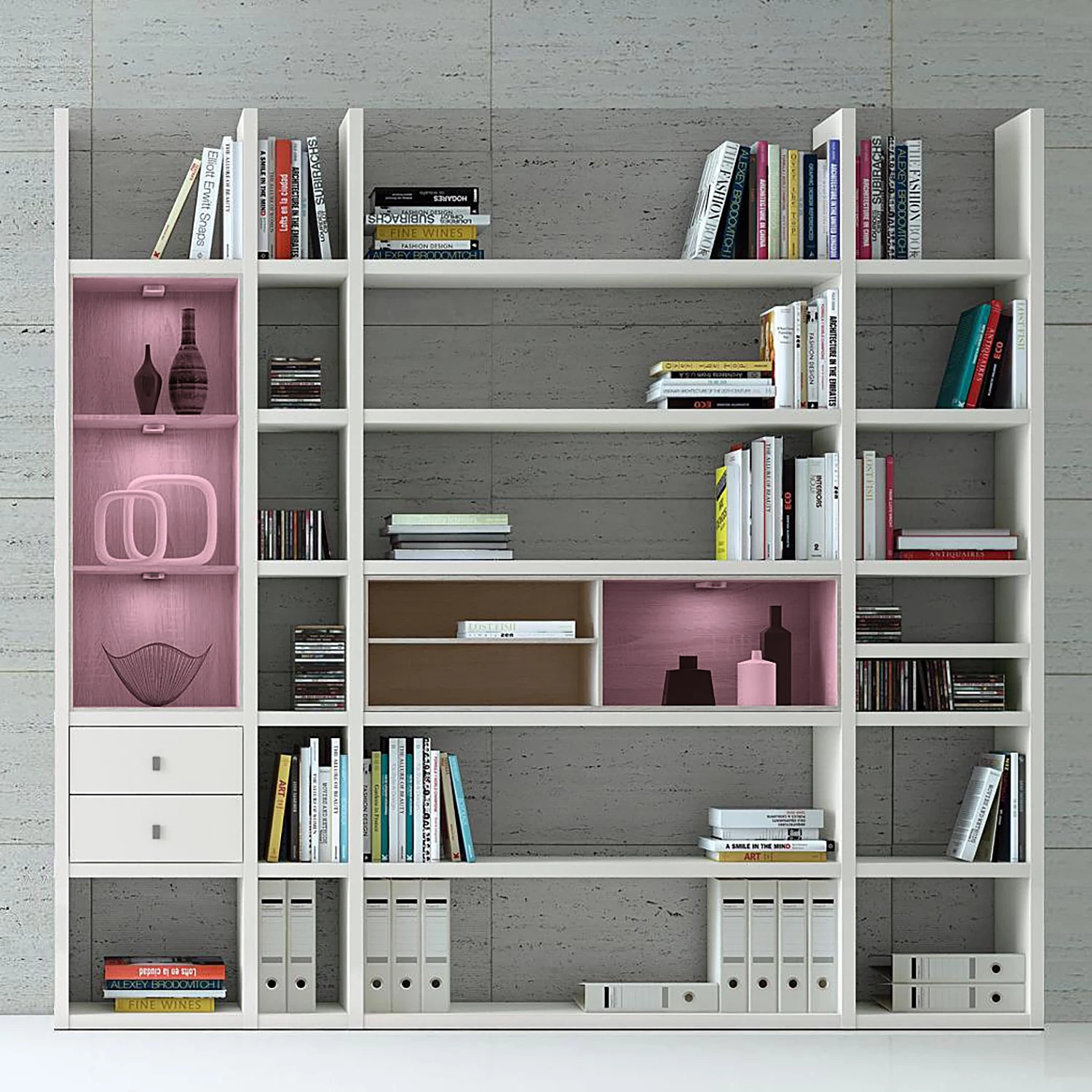 Loftscape Etagère XL Emporior IIl.a - Blanc / Imitation chêne de Sonoma - Avec éclairage – Image 2