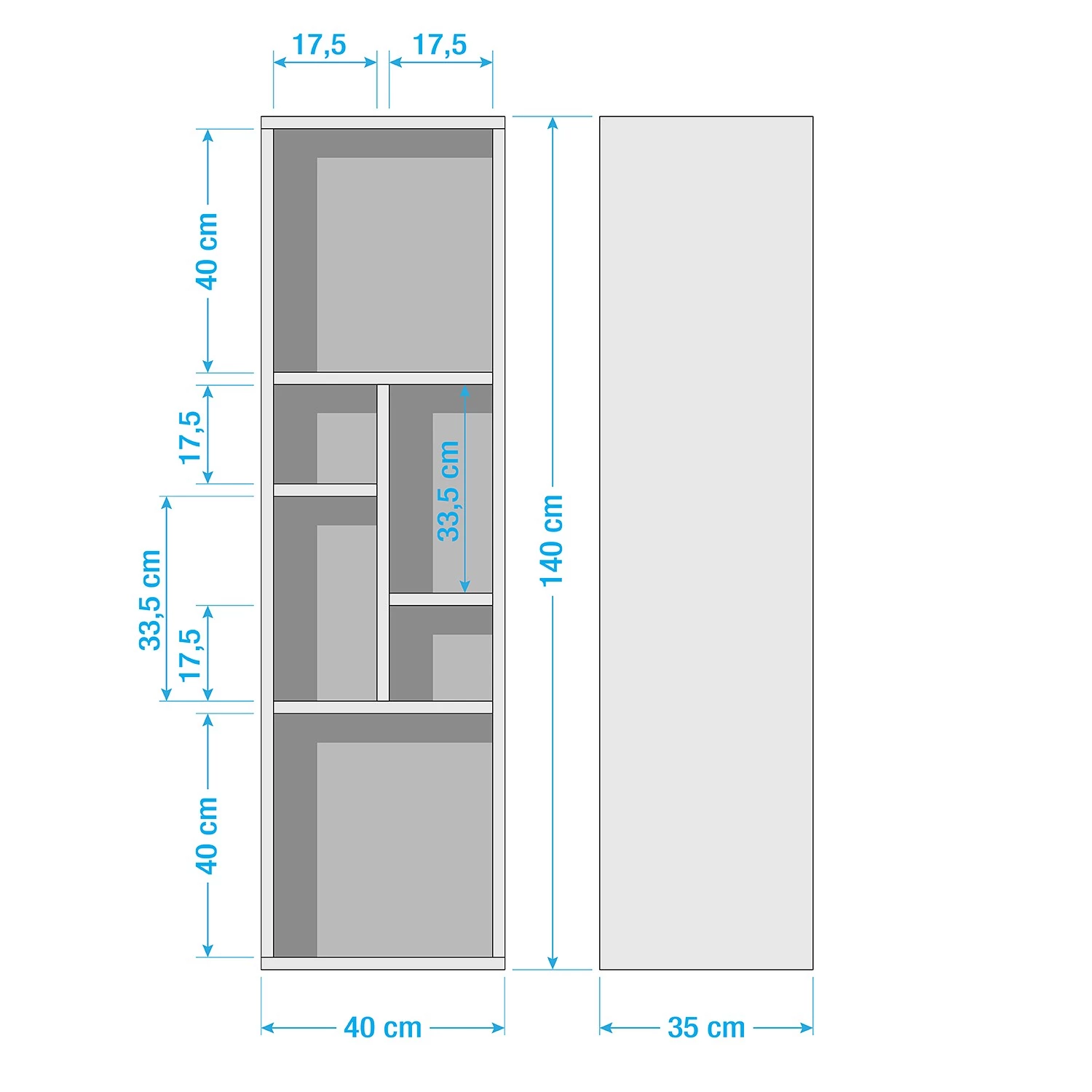 Germania Etagère suspendue Calvi - Gris minéral / Imitation chêne de Navarra – Image 5