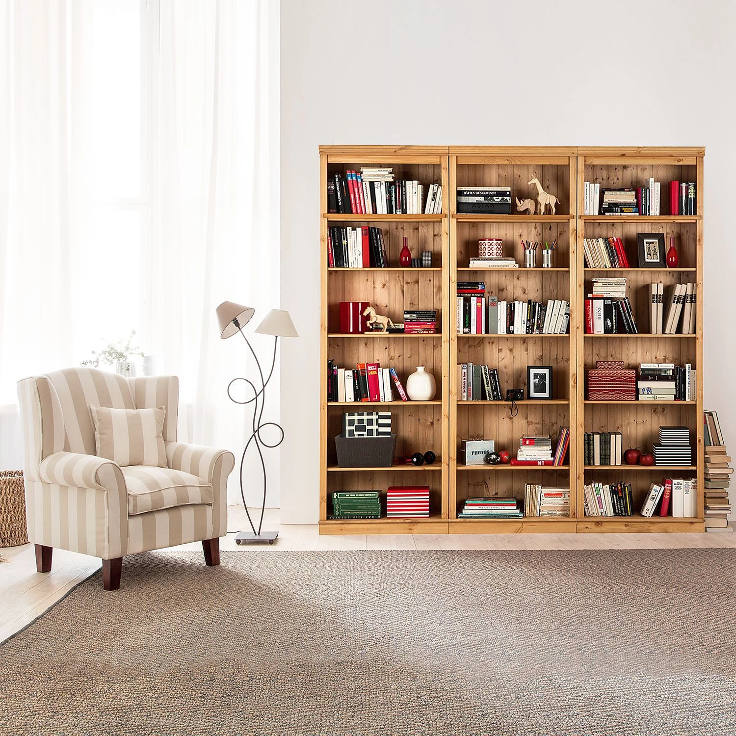 Maison Belfort Bibliothèque Lillehammer II - Pin massif - Epicéa naturel – Image 2