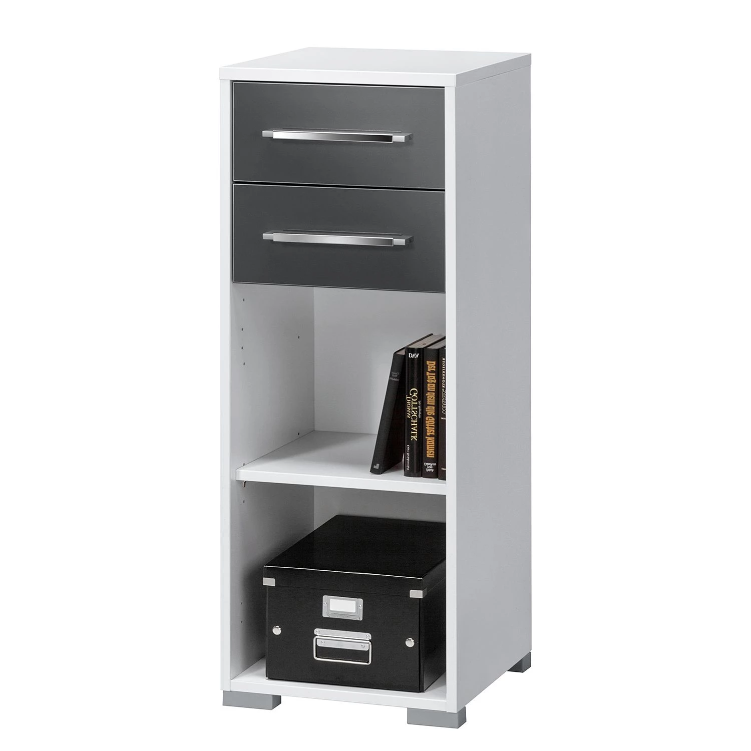 Etagère à dossier Merit - Blanc / Gris brillant