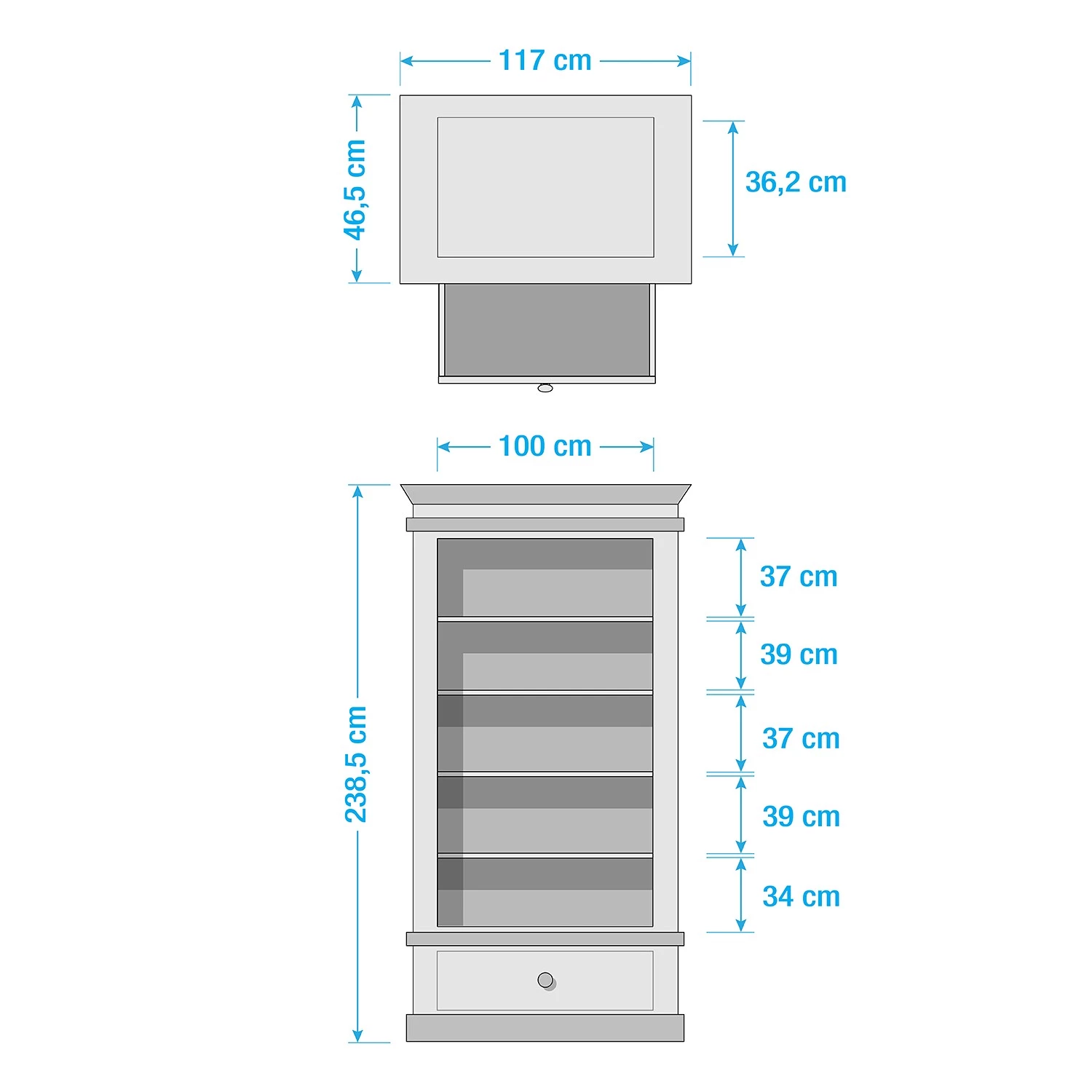 Maison Belfort Bibliothèque Azjana II - Granite / Pin couleur miel – Image 3