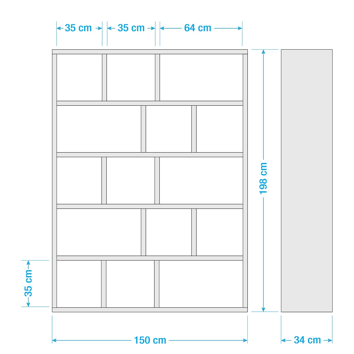 Temahome Étagère Berlin - Blanc mat - Blanc - 150 x 198 cm – Image 10