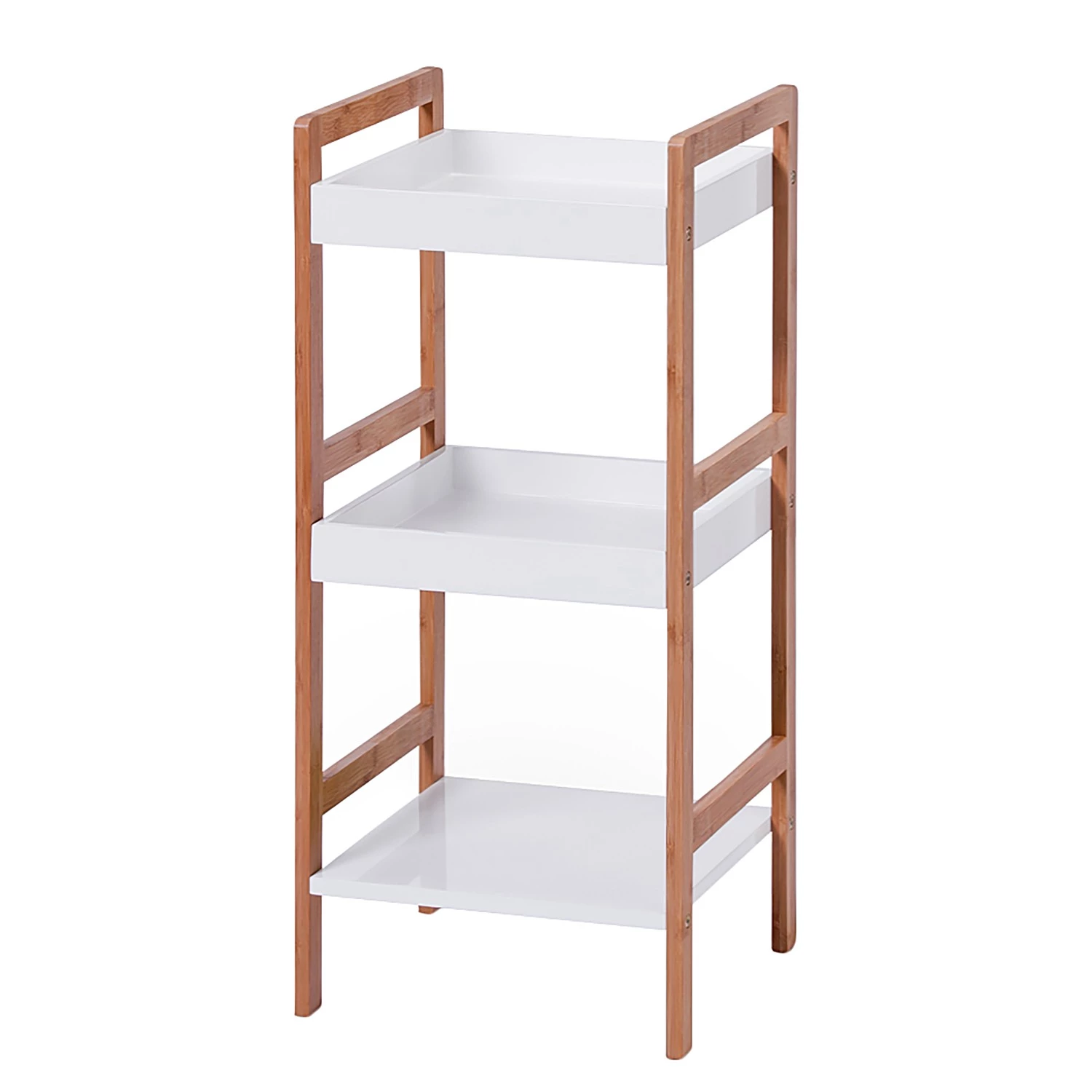 Zeller Etagère Alvin I - Bambou / blanc - Vernis