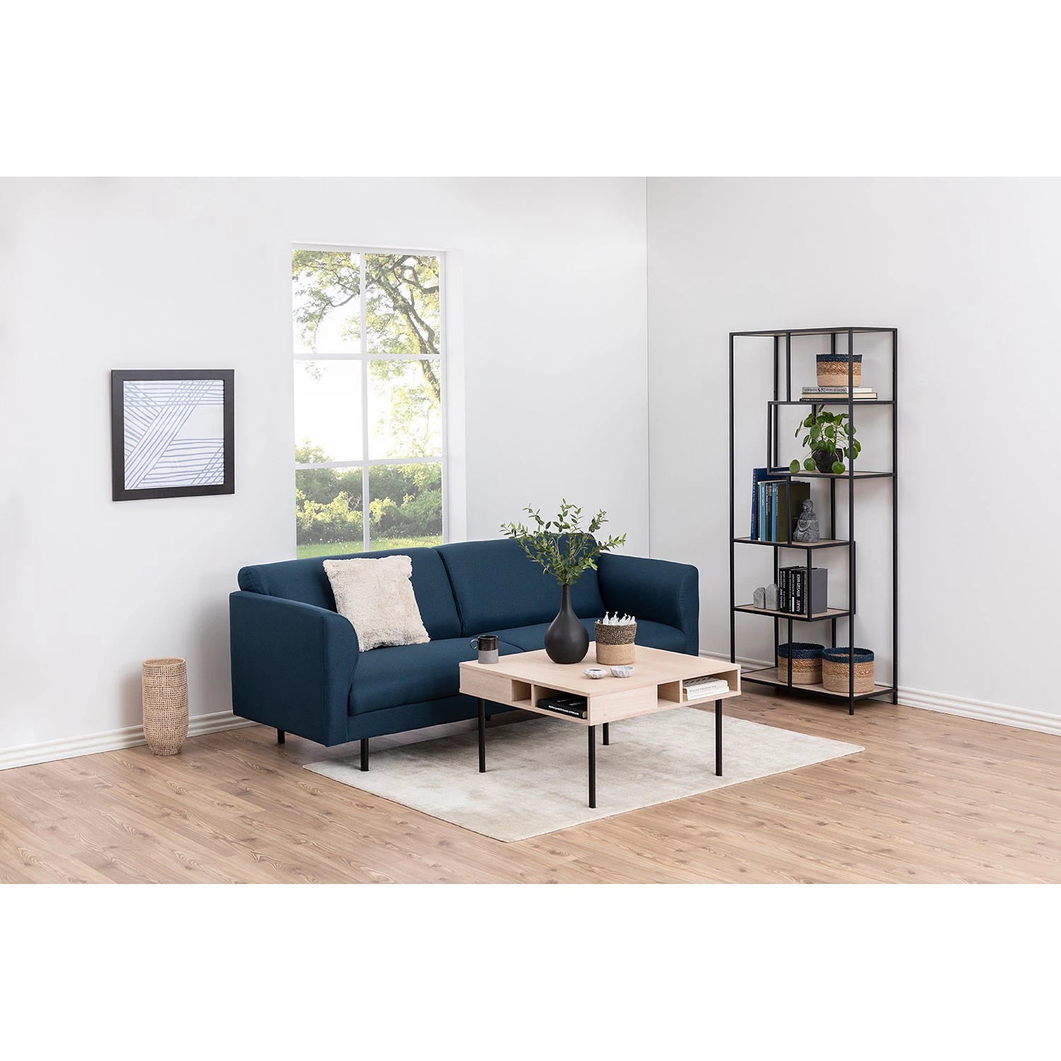 Red Living Étagère Coogee I - Imitation chêne / Noir - Hauteur : 185 cm – Image 2