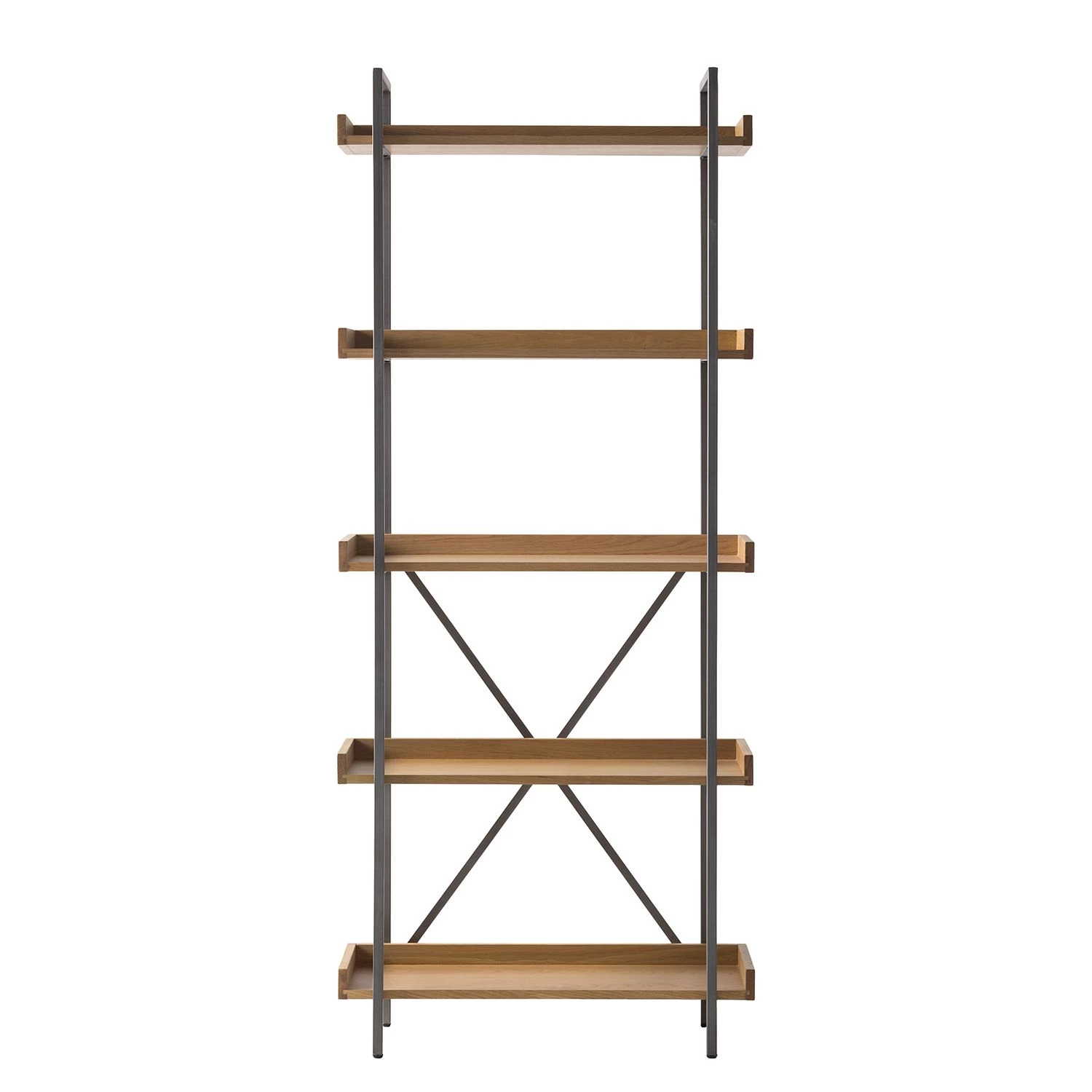 Ars manufacti Bibliothèque Dharai I - Placage en bois véritable / Métal - Chêne / Argenté – Image 4