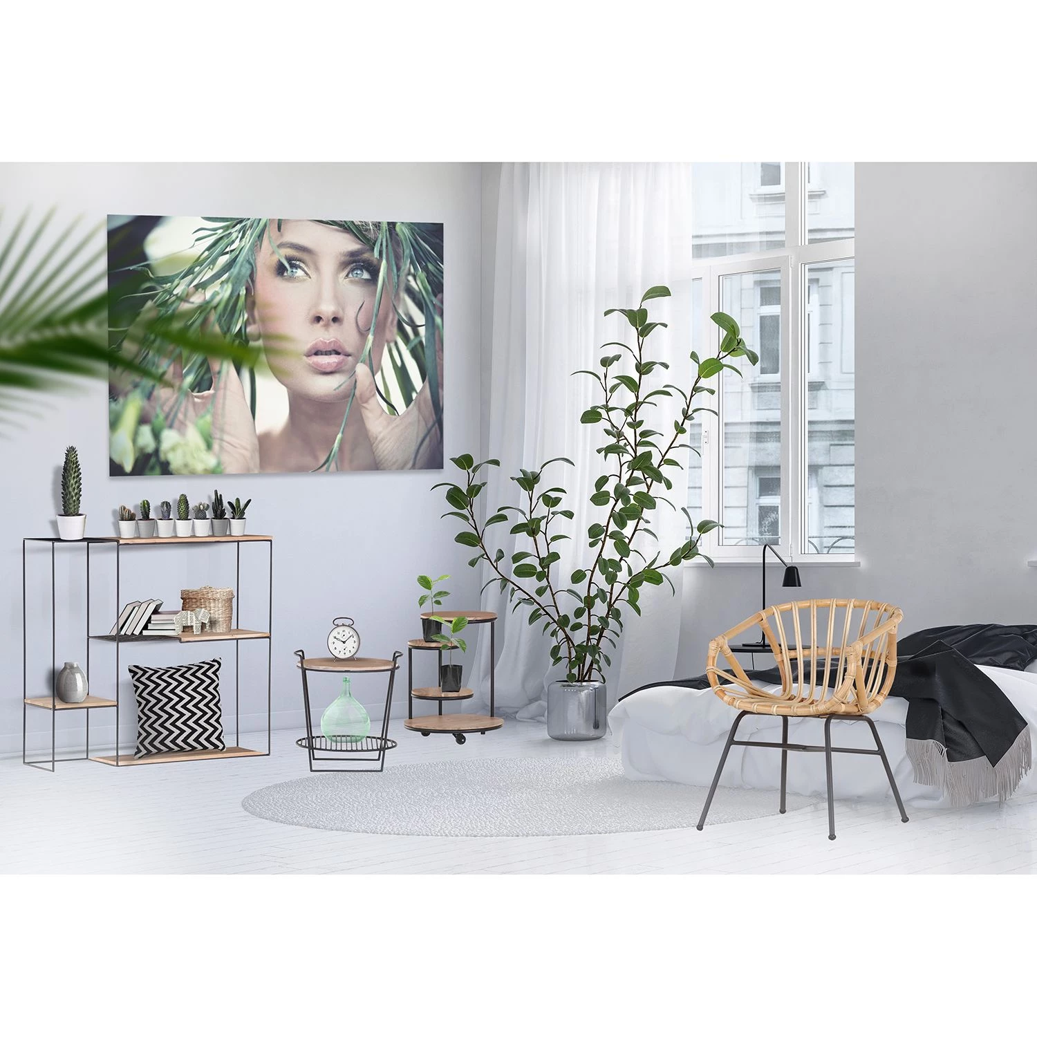 Red Living Étagère Soltas - Acacia massif / Métal - Acacia / Noir – Image 2