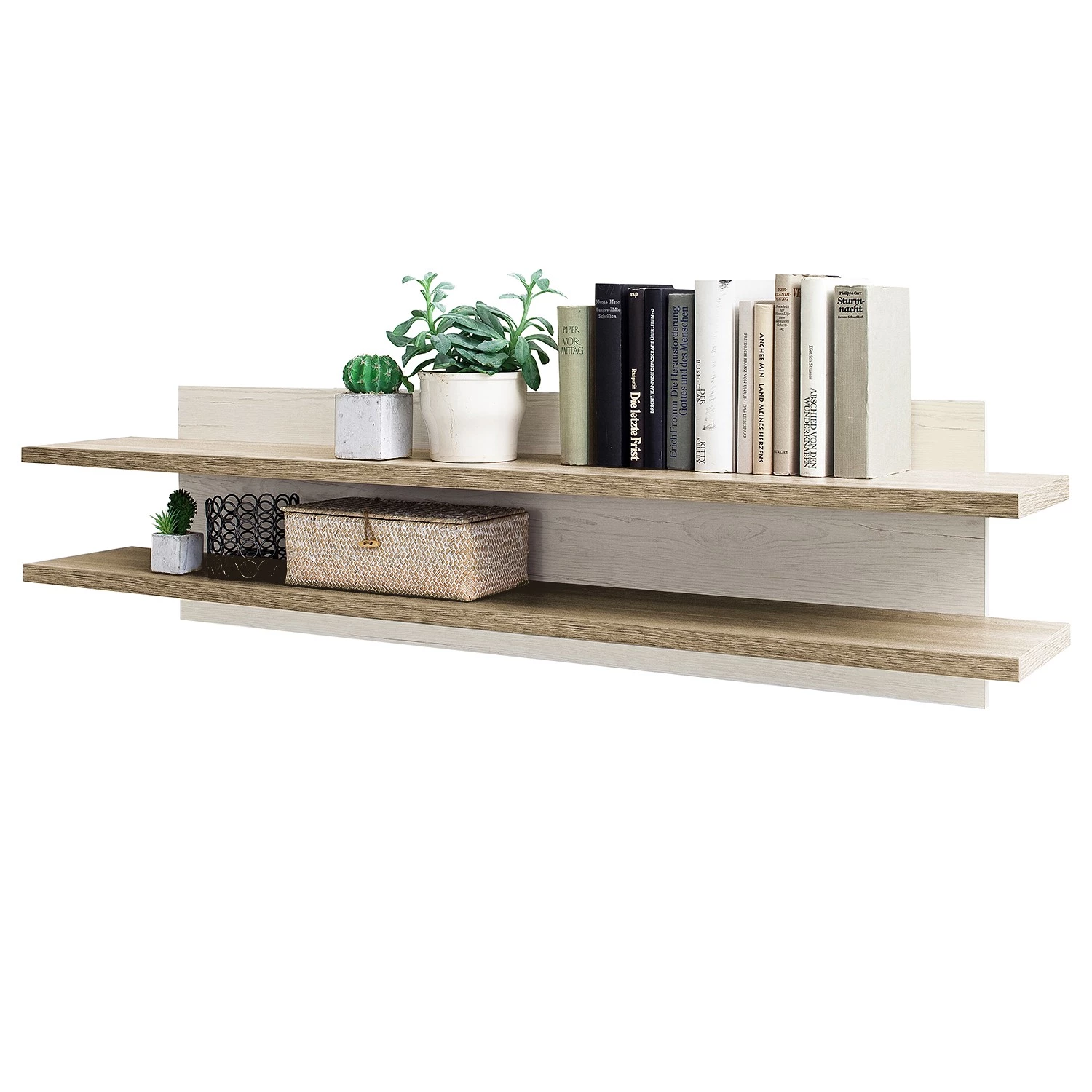 Ridgevalley Étagère murale - Imitation pin Aurélio / Imitation chêne Nelson – Image 3