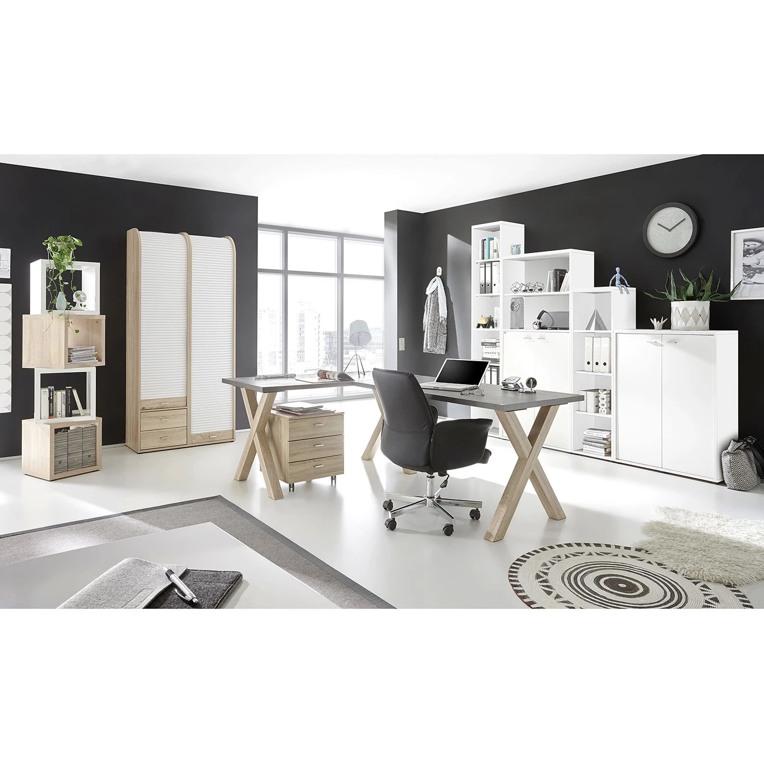 Mooved Étagère de bureau Leeton II - Blanc - Hauteur : 145 cm – Image 2