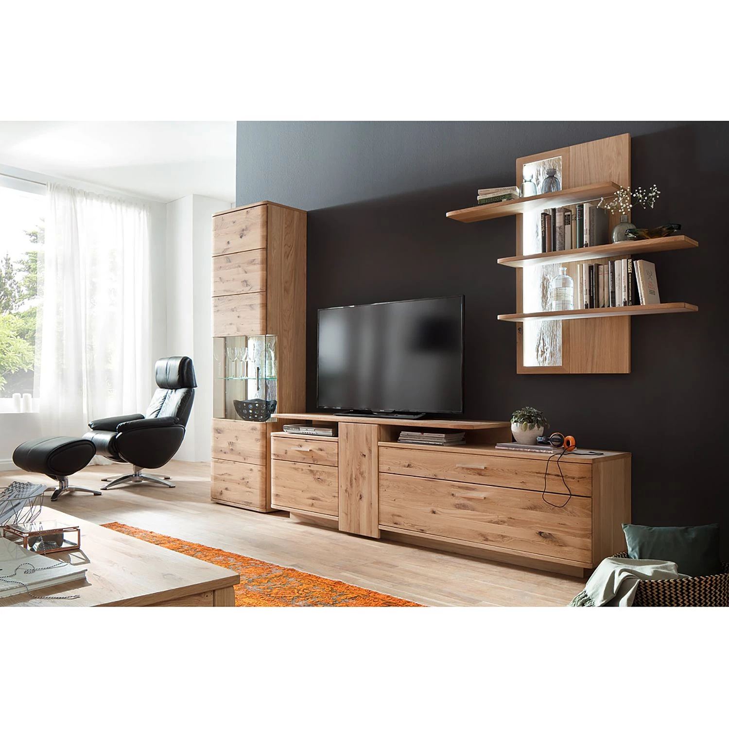 Naturoo Étagère suspendue Ristiina - imitation chêne Bianco – Image 2