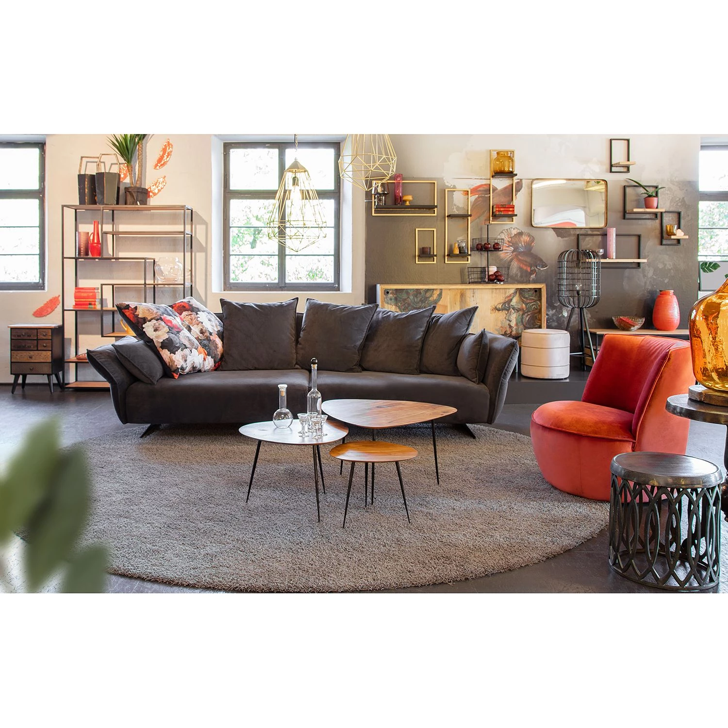 Red Living Étagère Mello III - Acacia massif - Acacia naturel / Noir - Largeur : 35 cm – Image 6