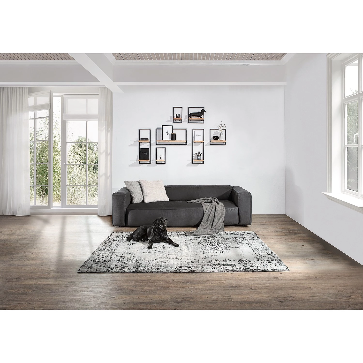 Red Living Étagère Mello III - Acacia massif - Acacia naturel / Noir - Largeur : 35 cm – Image 3