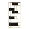 Jack & Alice Étagère Harbin - Acacia massif - Acacia noir / Doré