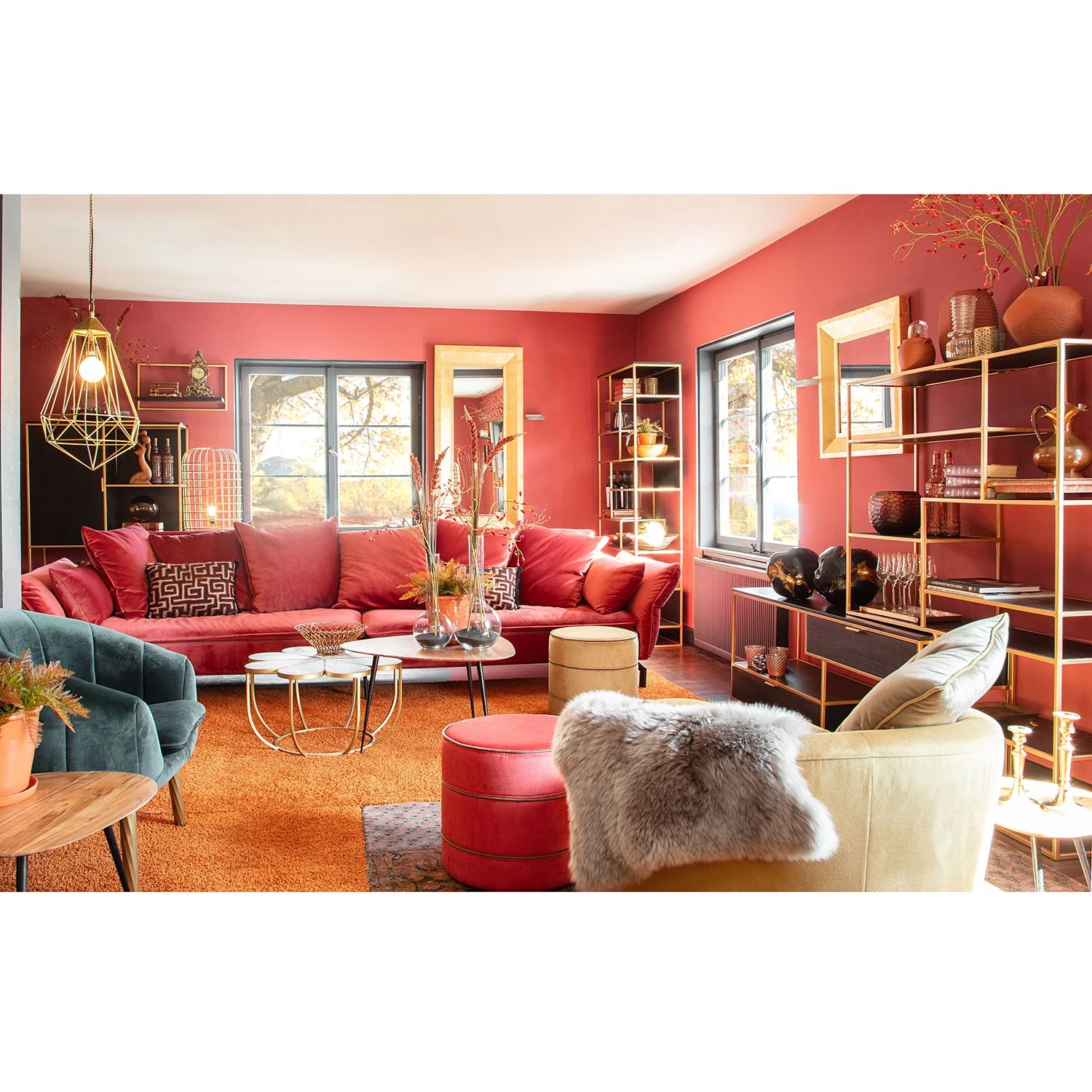 Jack & Alice Étagère Harbin - Acacia massif - Acacia noir / Doré – Image 3