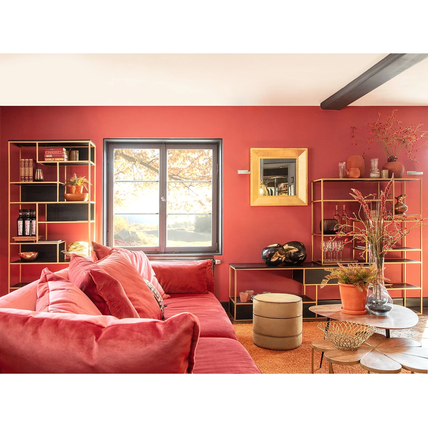 Jack & Alice Étagère Harbin - Acacia massif - Acacia noir / Doré – Image 4