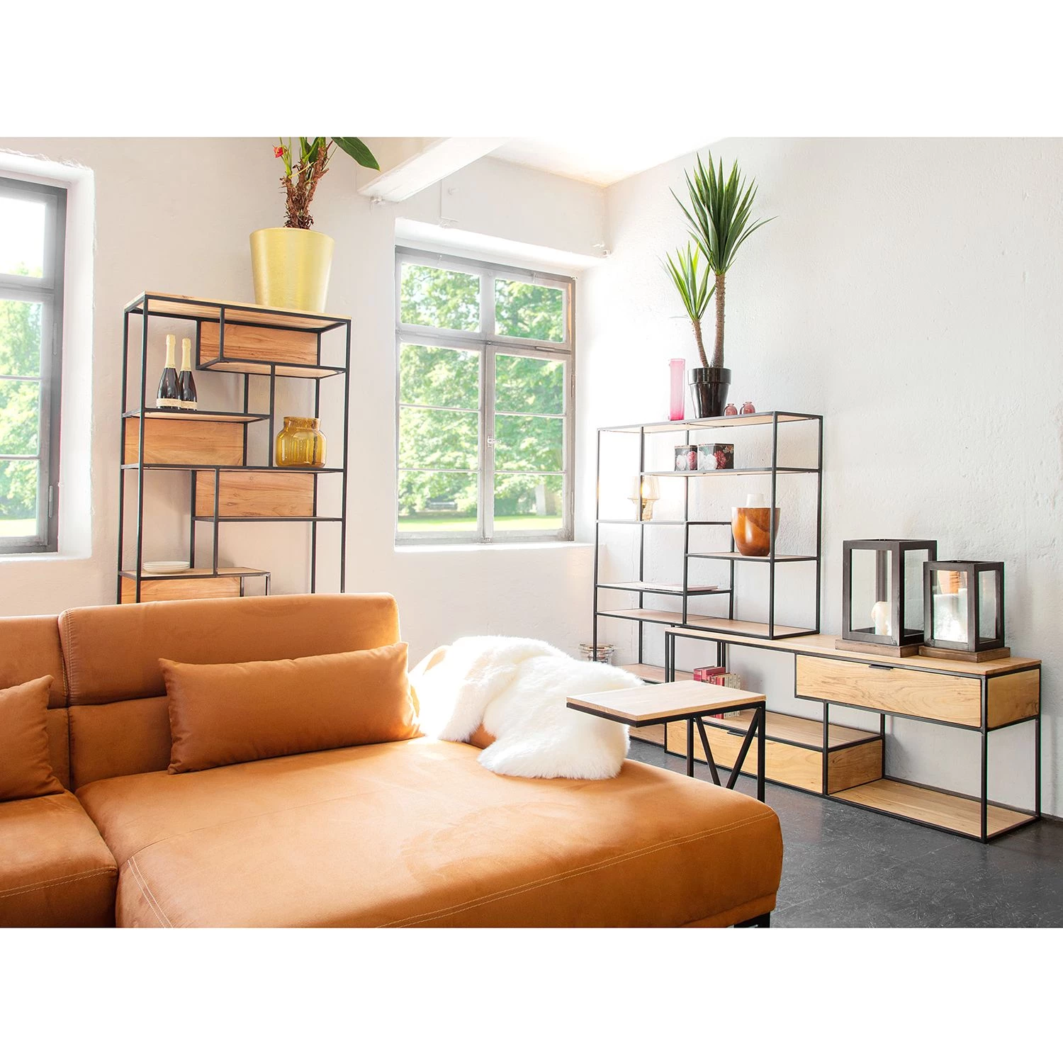 Red Living Étagère Mello - Acacia massif - Acacia naturel / Noir – Image 4