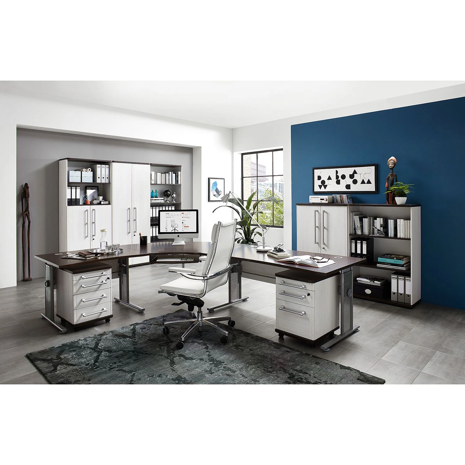 Germania Étagère de bureau Avero II - Imitation mélèze blanc / Imitation chêne Havanna – Image 3