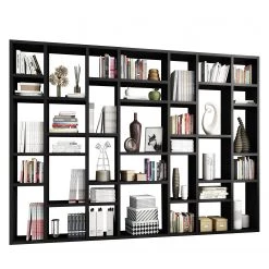 Loftscape Bibliothèque Emporior IV - Imitation chêne marron-noir - Largeur : 295 cm