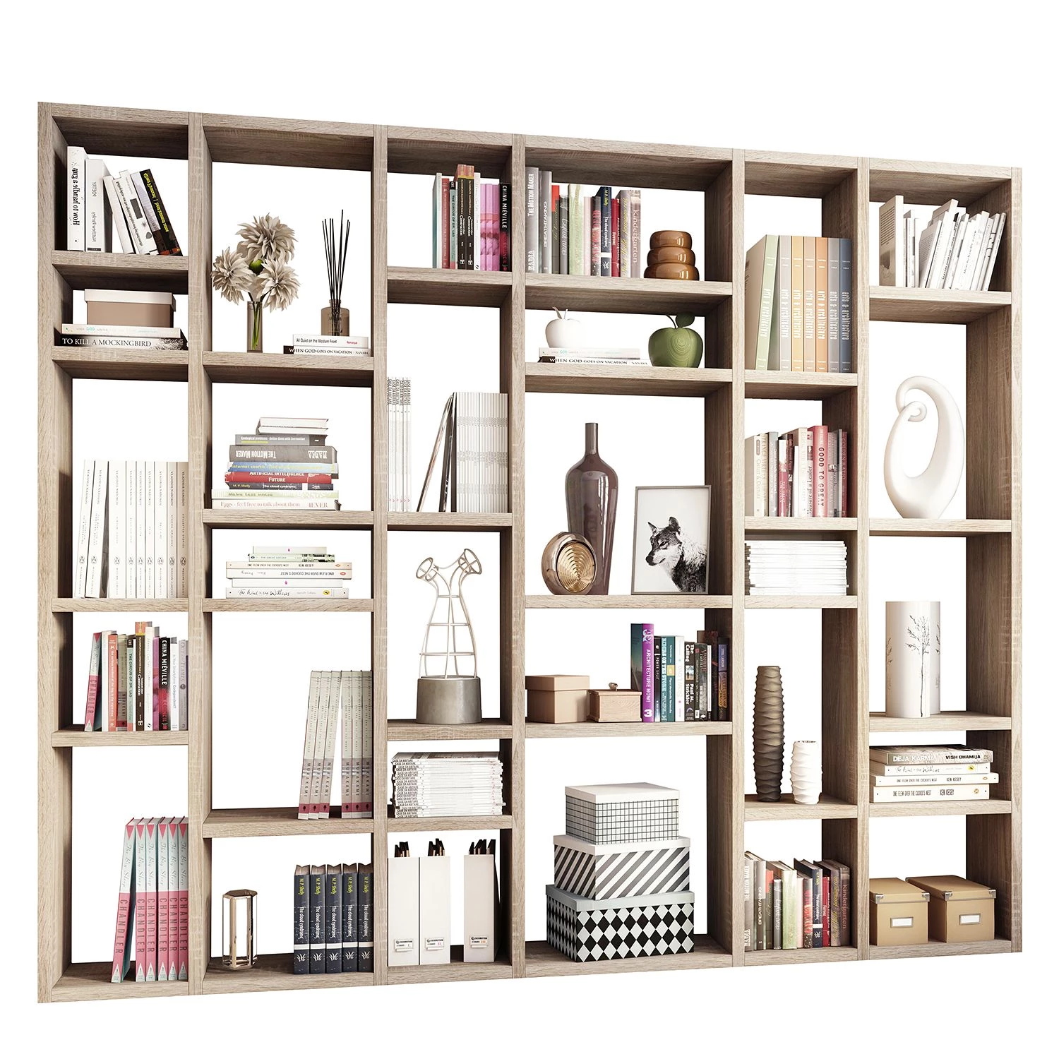 Loftscape Bibliothèque Emporior IV - Imitation chêne de Sonoma - Largeur : 260 cm