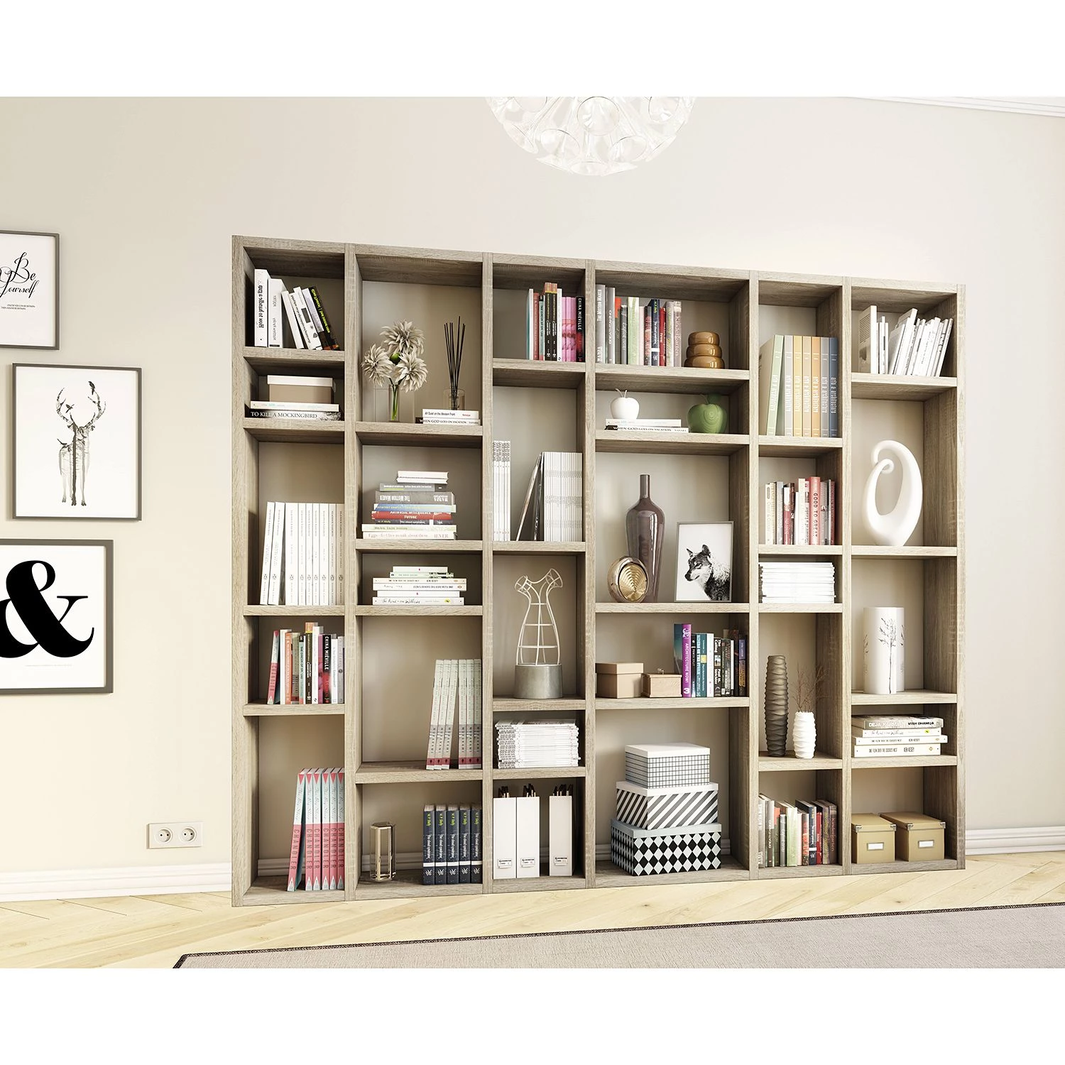 Loftscape Bibliothèque Emporior IV - Imitation chêne de Sonoma - Largeur : 260 cm – Image 2