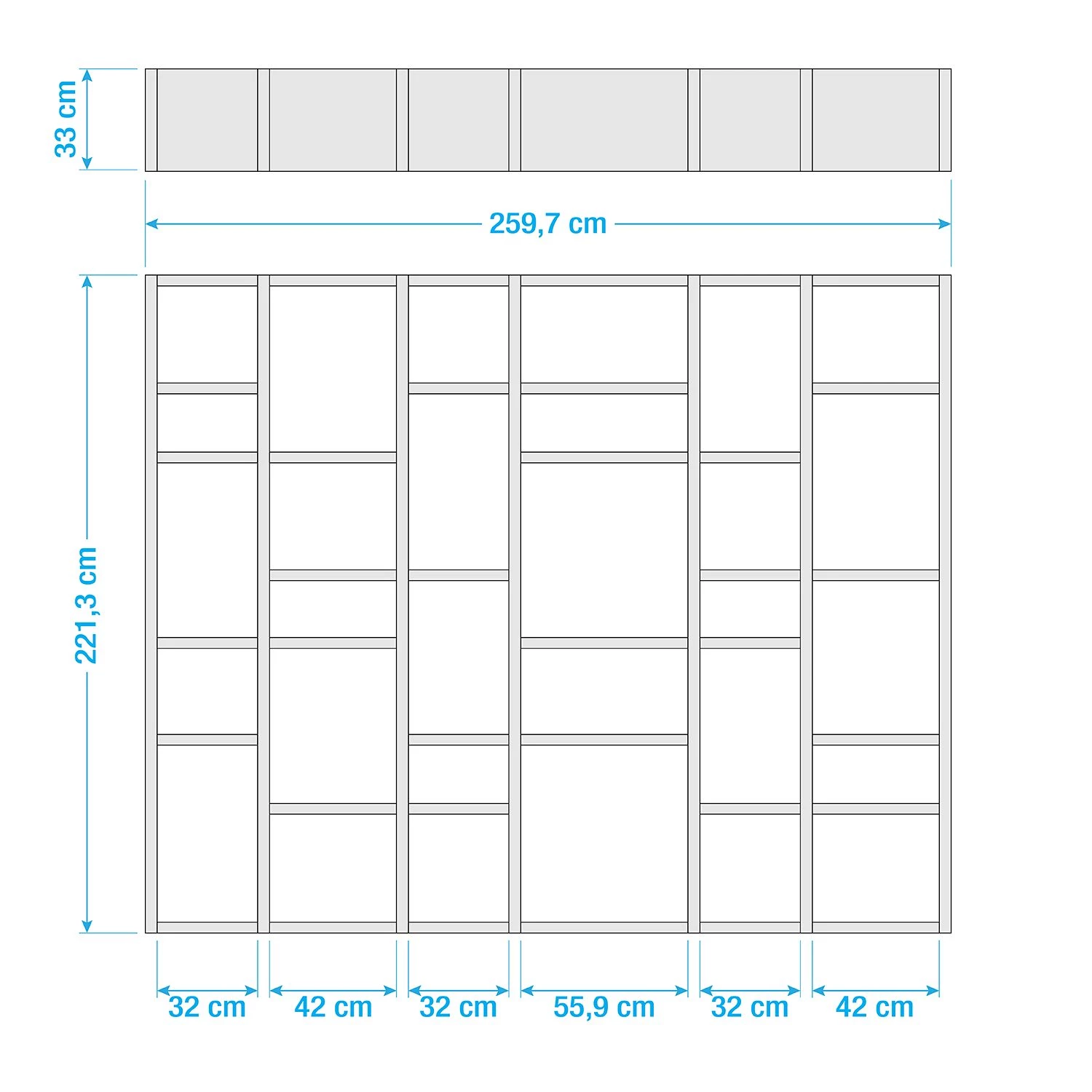 Loftscape Bibliothèque Emporior IV - Imitation chêne de Sonoma - Largeur : 260 cm – Image 4