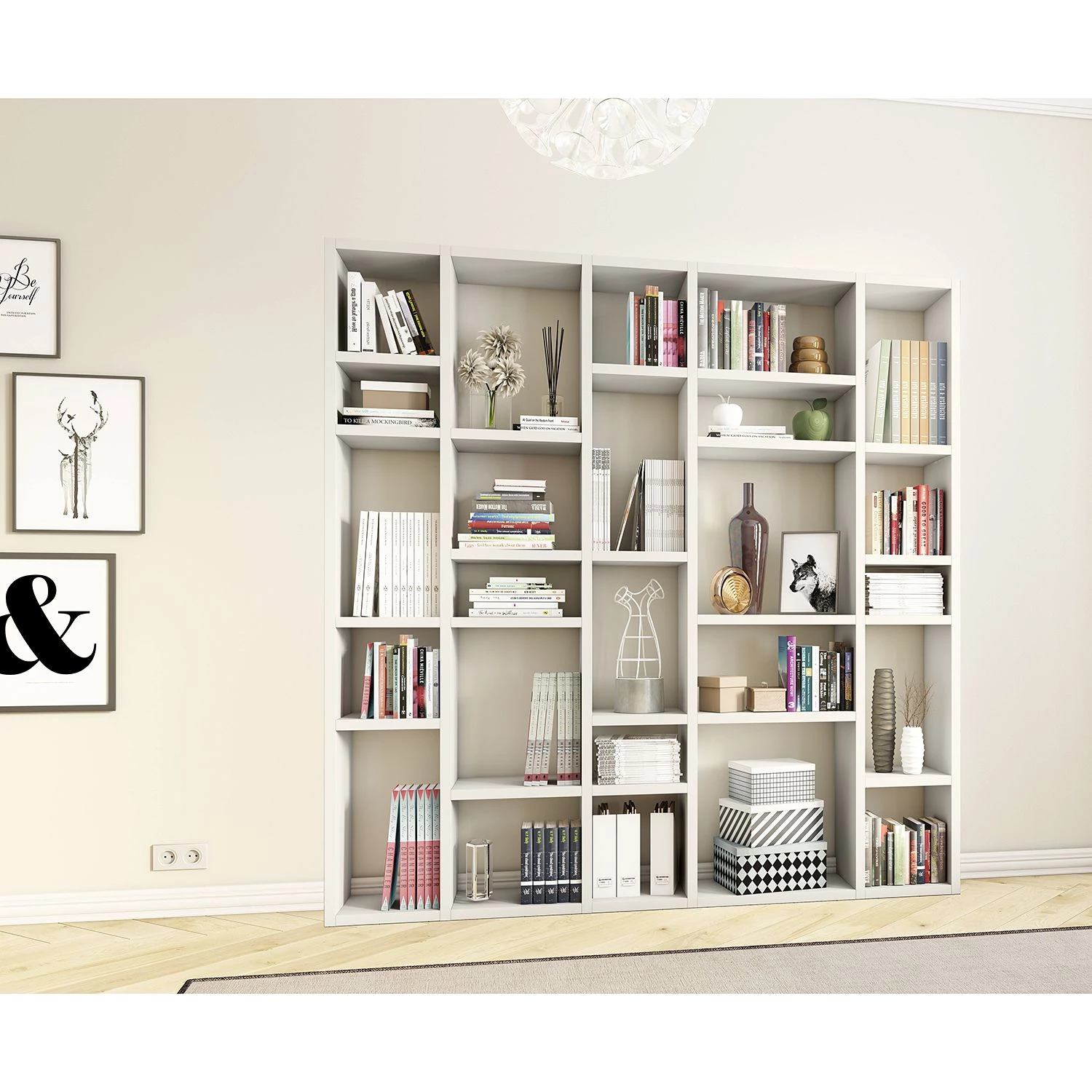 Loftscape Bibliothèque Emporior IV - Blanc crème - Largeur : 214 cm – Image 2