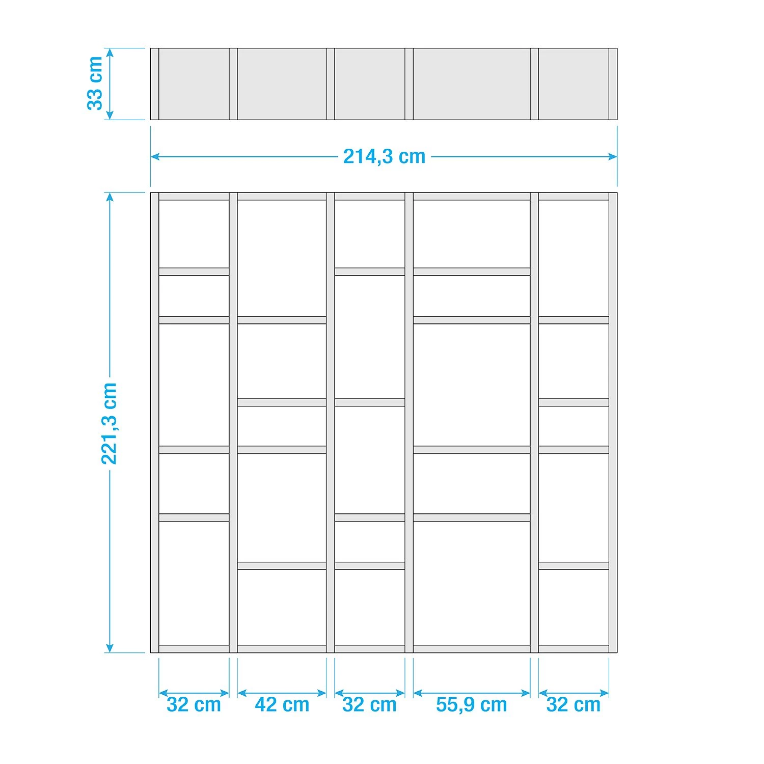 Loftscape Bibliothèque Emporior IV - Blanc crème - Largeur : 214 cm – Image 4