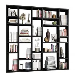 Loftscape Bibliothèque Emporior IV - Imitation chêne marron-noir - Largeur : 214 cm