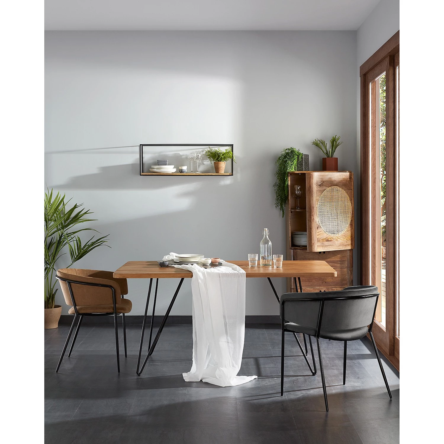 Norrwood Étagère murale Silop - Manguier massif / Métal - Manguier / Noir – Image 2