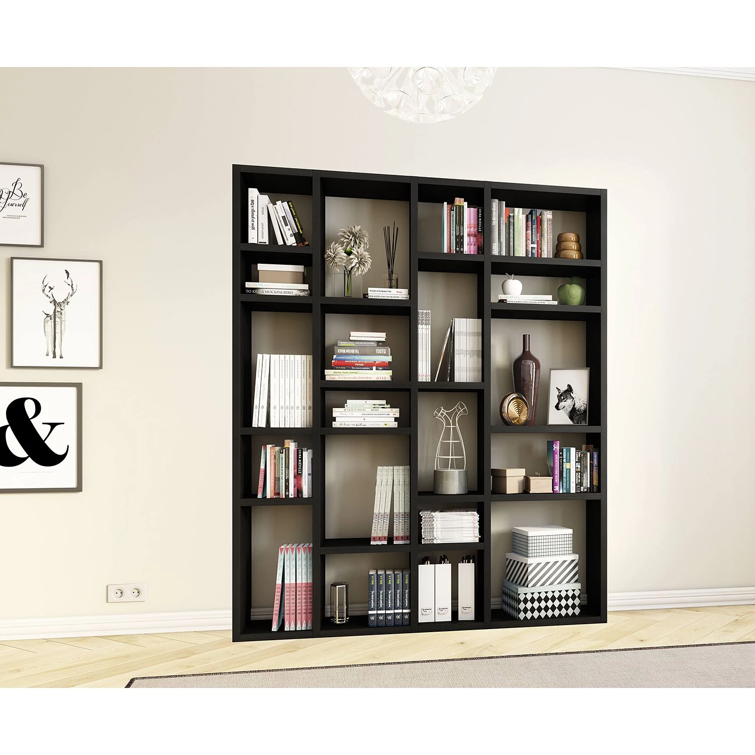 Loftscape Bibliothèque Emporior IV - Imitation chêne marron-noir - Largeur : 179 cm – Image 2