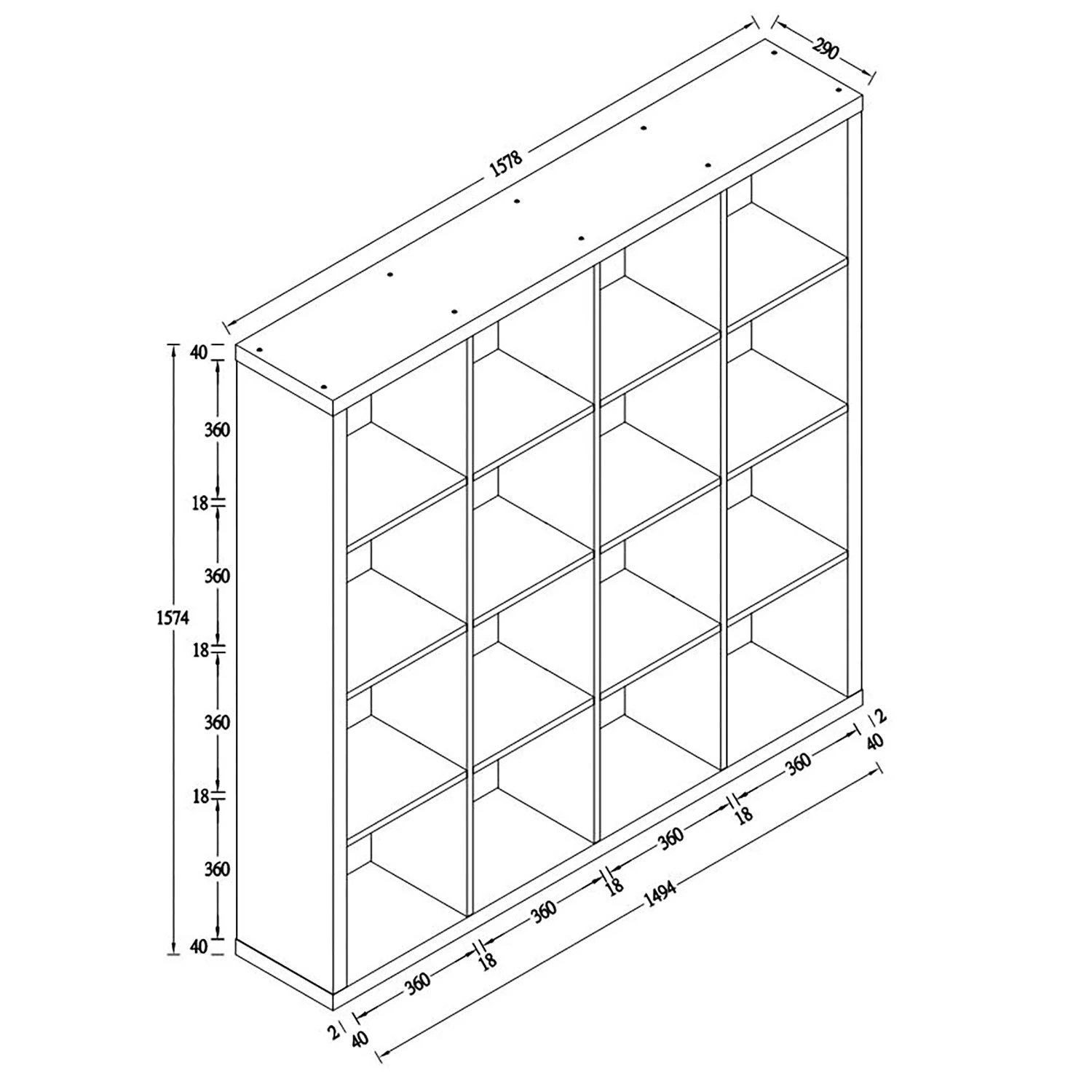 KiYDOO Étagère Shelfy II - Imitation chêne de Sonoma - Largeur : 158 cm – Image 11