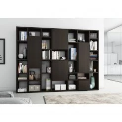 Loftscape Bibliothèque Emporior V - Imitation chêne marron-noir