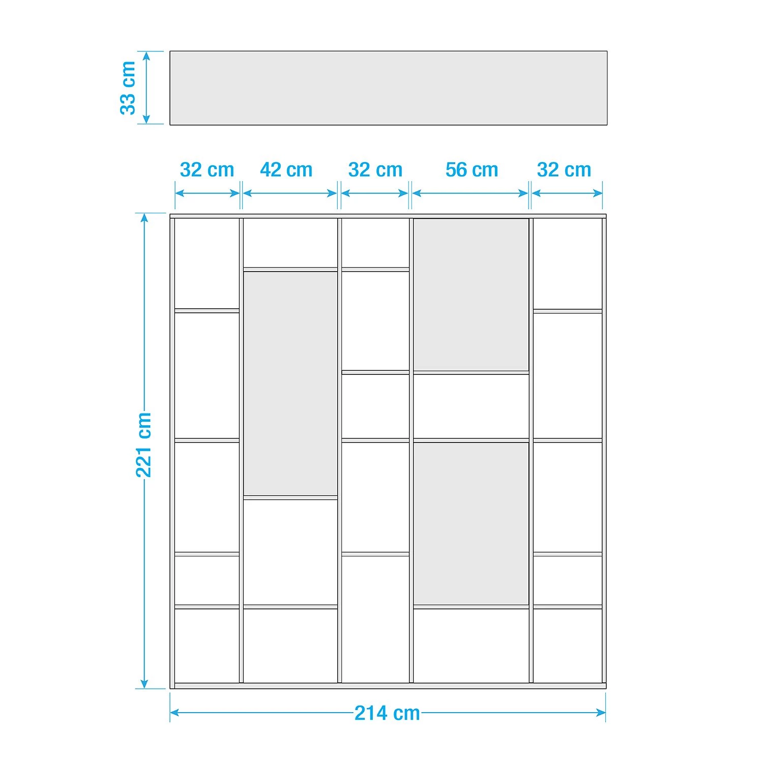 Loftscape Bibliothèque Emporior VII - Blanc crème - Largeur : 214 cm – Image 3