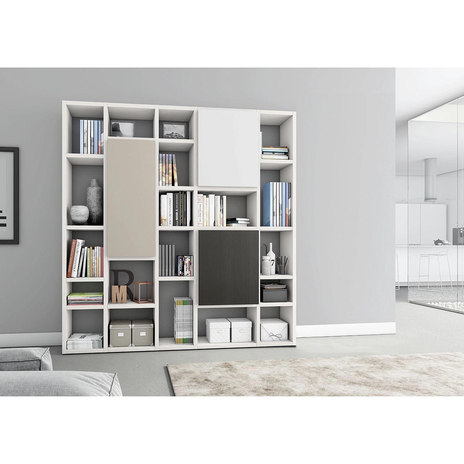 Loftscape Bibliothèque Emporior III - Blanc crème