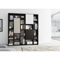 Loftscape Bibliothèque Emporior III - Imitation chêne marron-noir