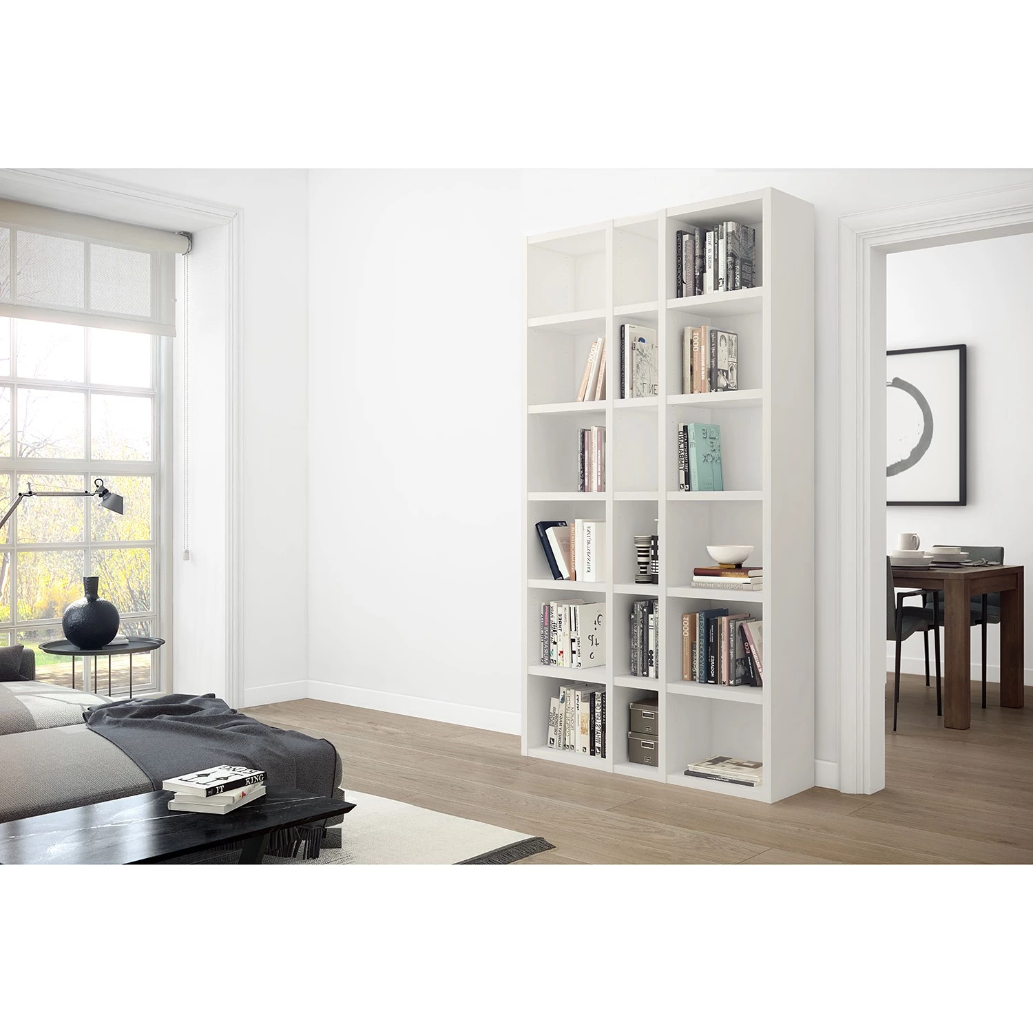 Loftscape Bibliothèque Emporior IX - Blanc crème - Largeur : 120 cm – Image 2