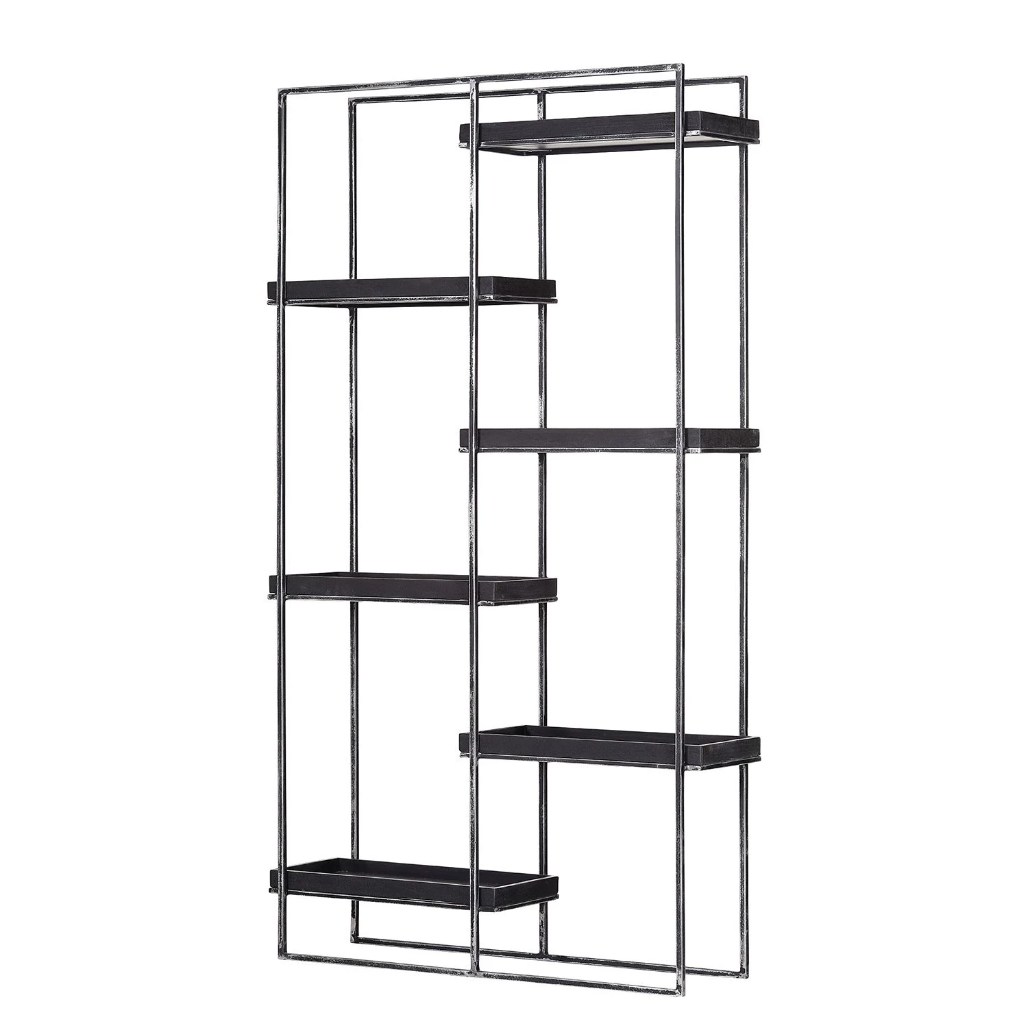 Red Living Étagère Pondo - Acacia massif / Métal - Acacia noir / Noir