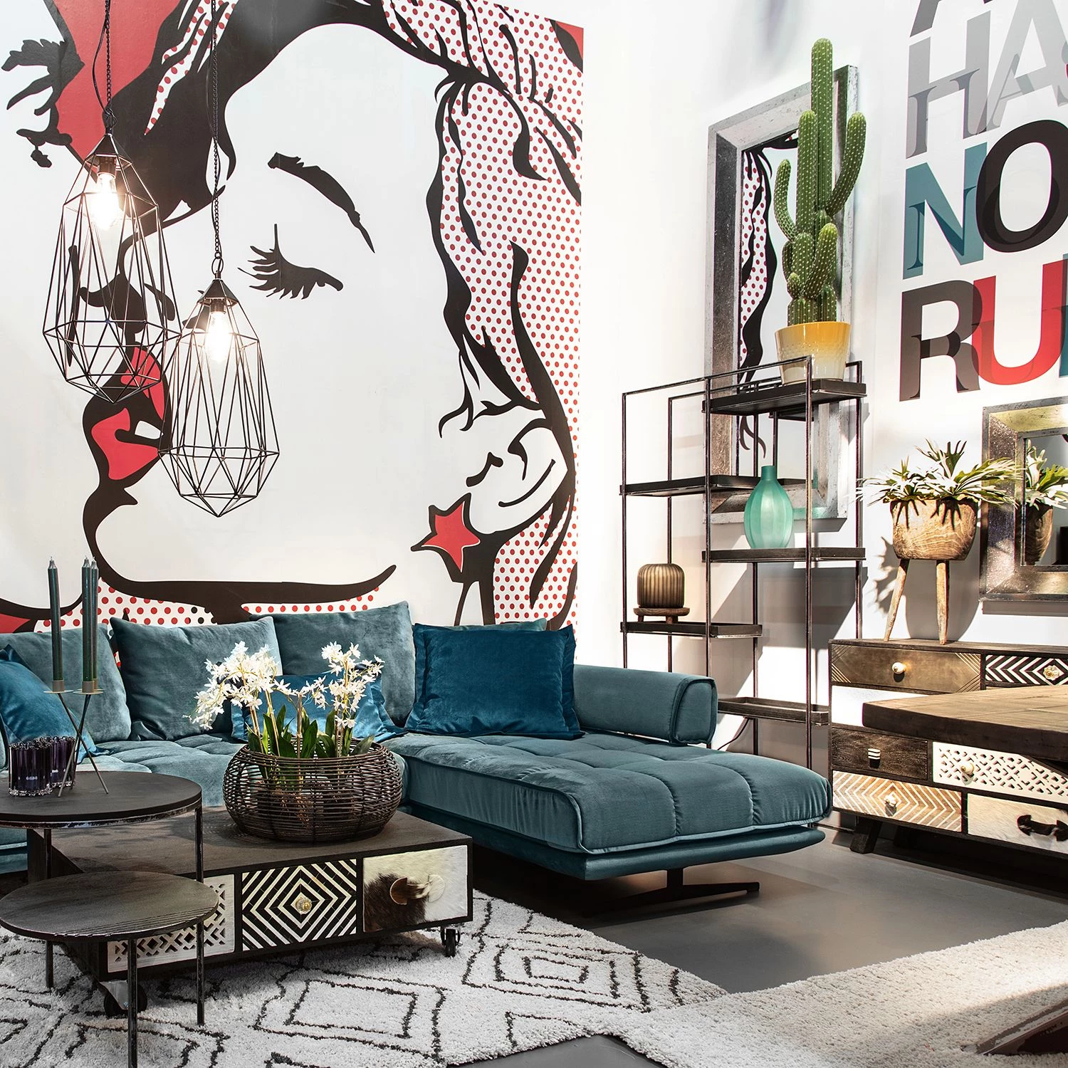 Red Living Étagère Pondo - Acacia massif / Métal - Acacia noir / Noir – Image 2