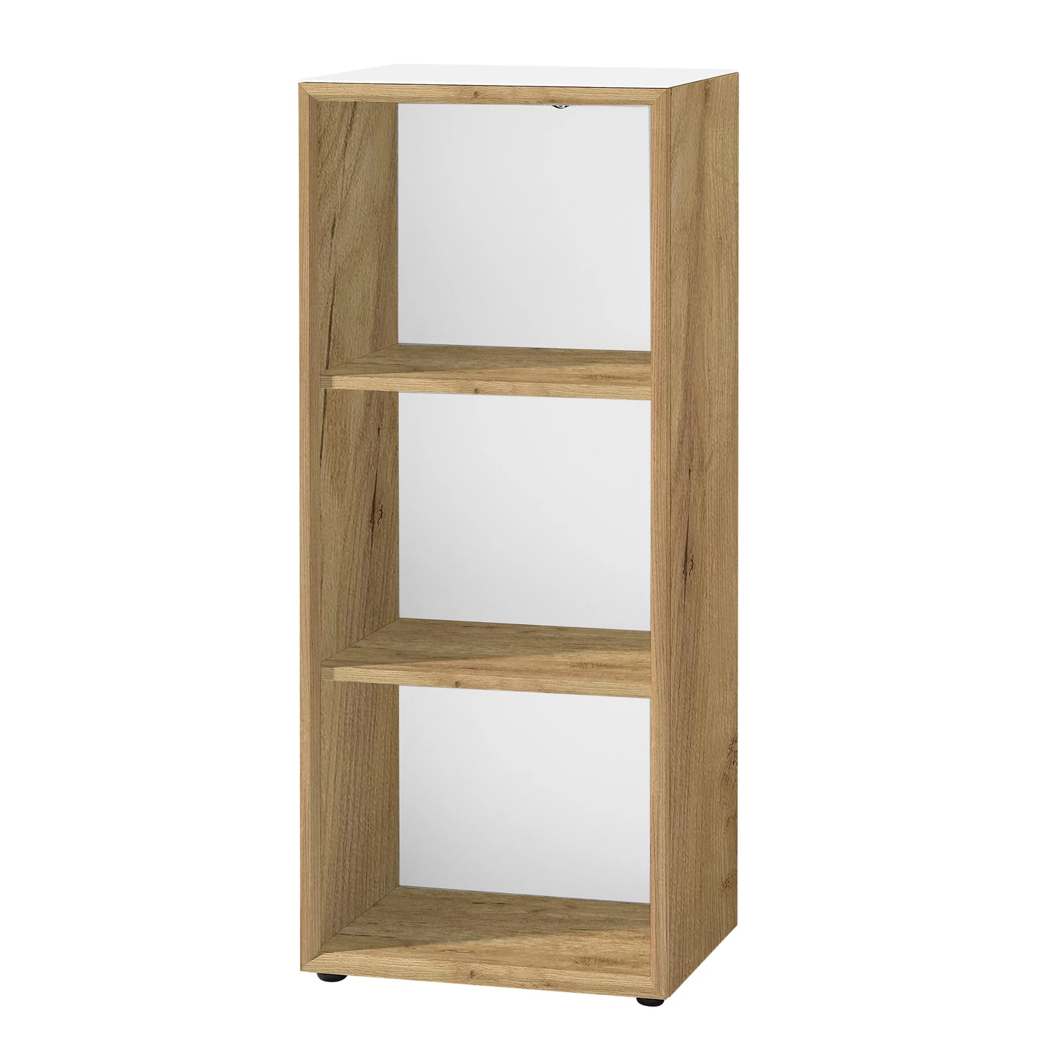 Germania Étagère Monteria - Verre - Blanc / Imitation chêne de Navarre