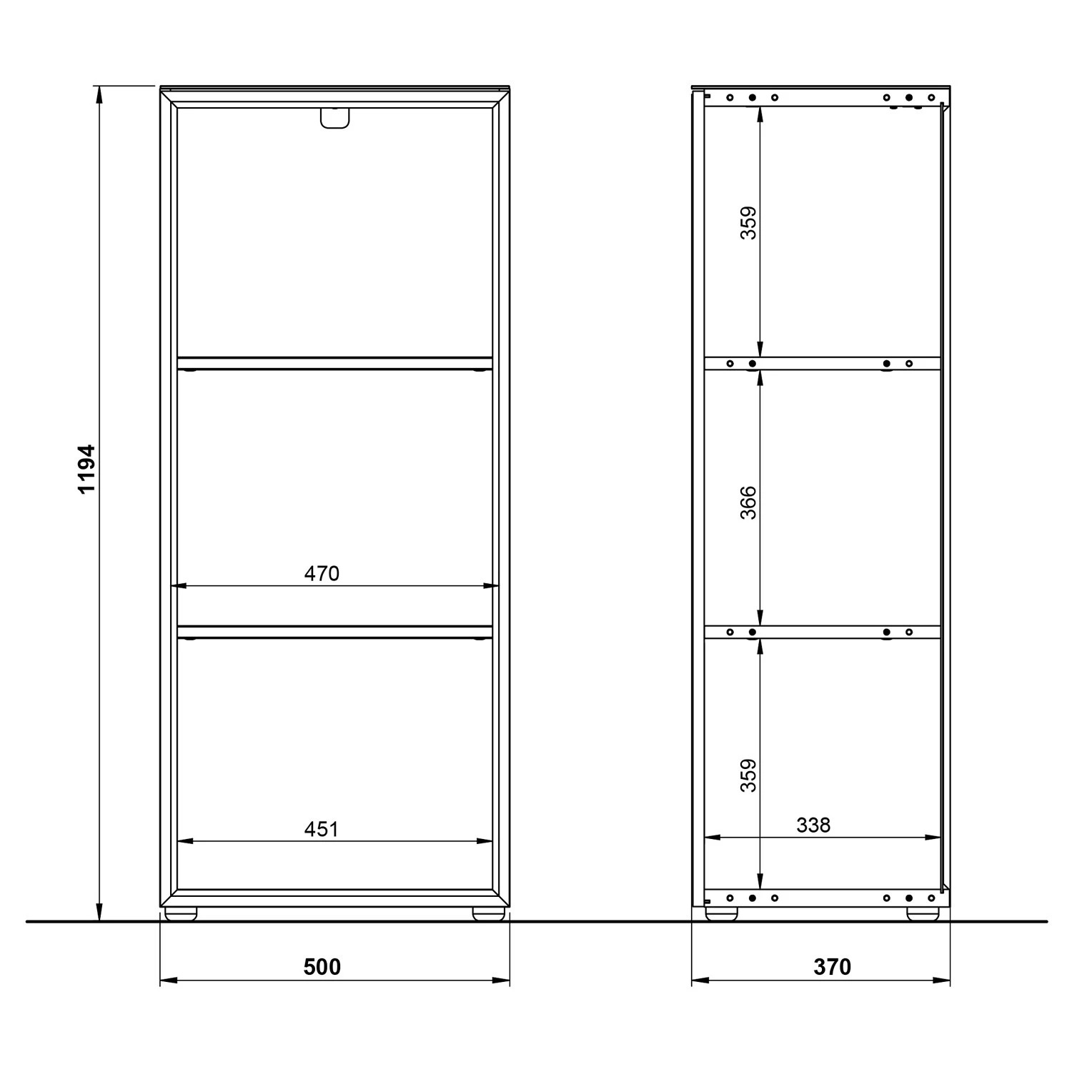 Germania Étagère Monteria - Verre - Blanc / Imitation chêne de Navarre – Image 4