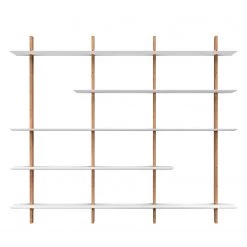 Tenzo Étagère Bridge IV - Partiellement en hêtre massif - Hêtre / Blanc