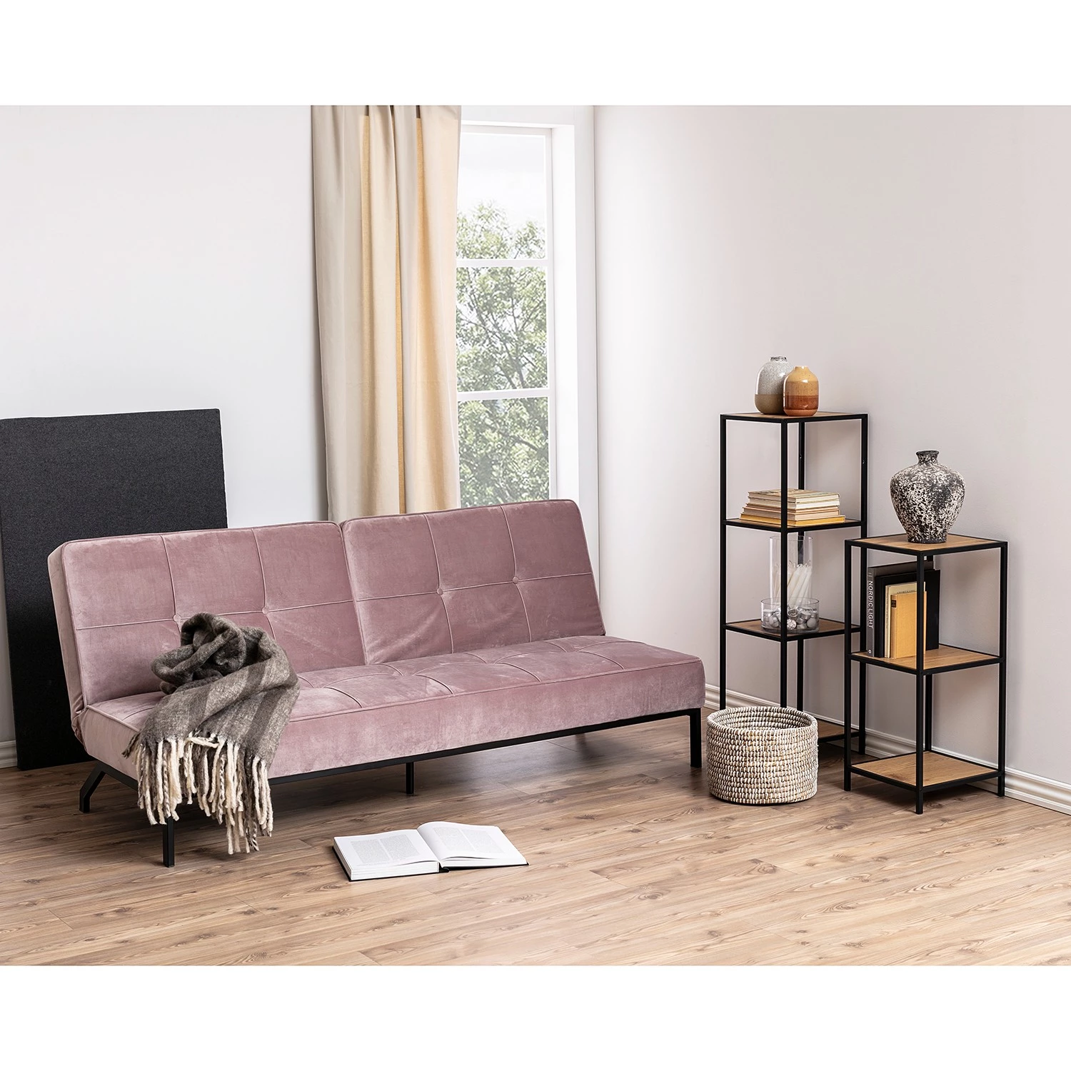 Red Living Étagère Coogee IX - Imitation chêne sauvage / Noir - Hauteur : 120 cm – Image 2