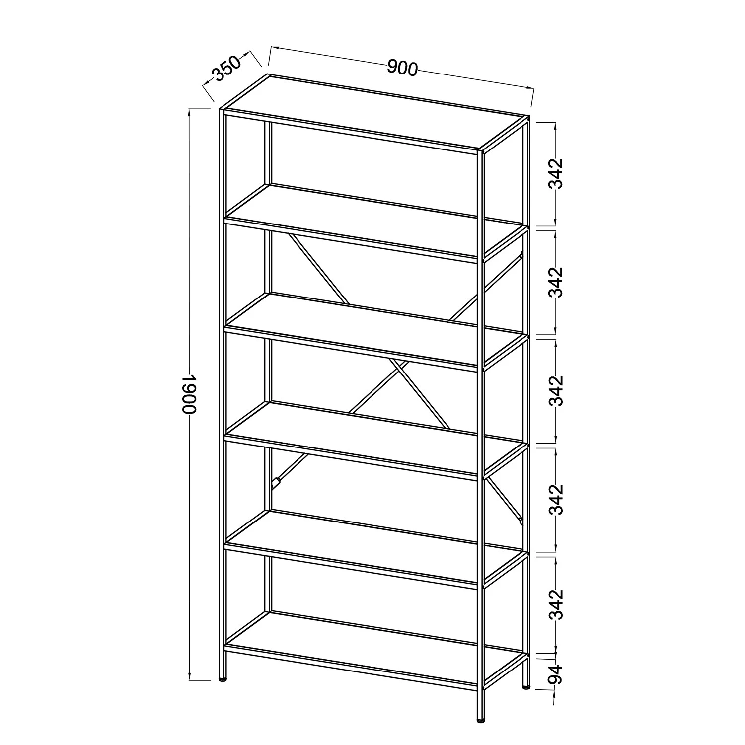 Fredriks Étagère Meon II - Imitation chêne – Image 15