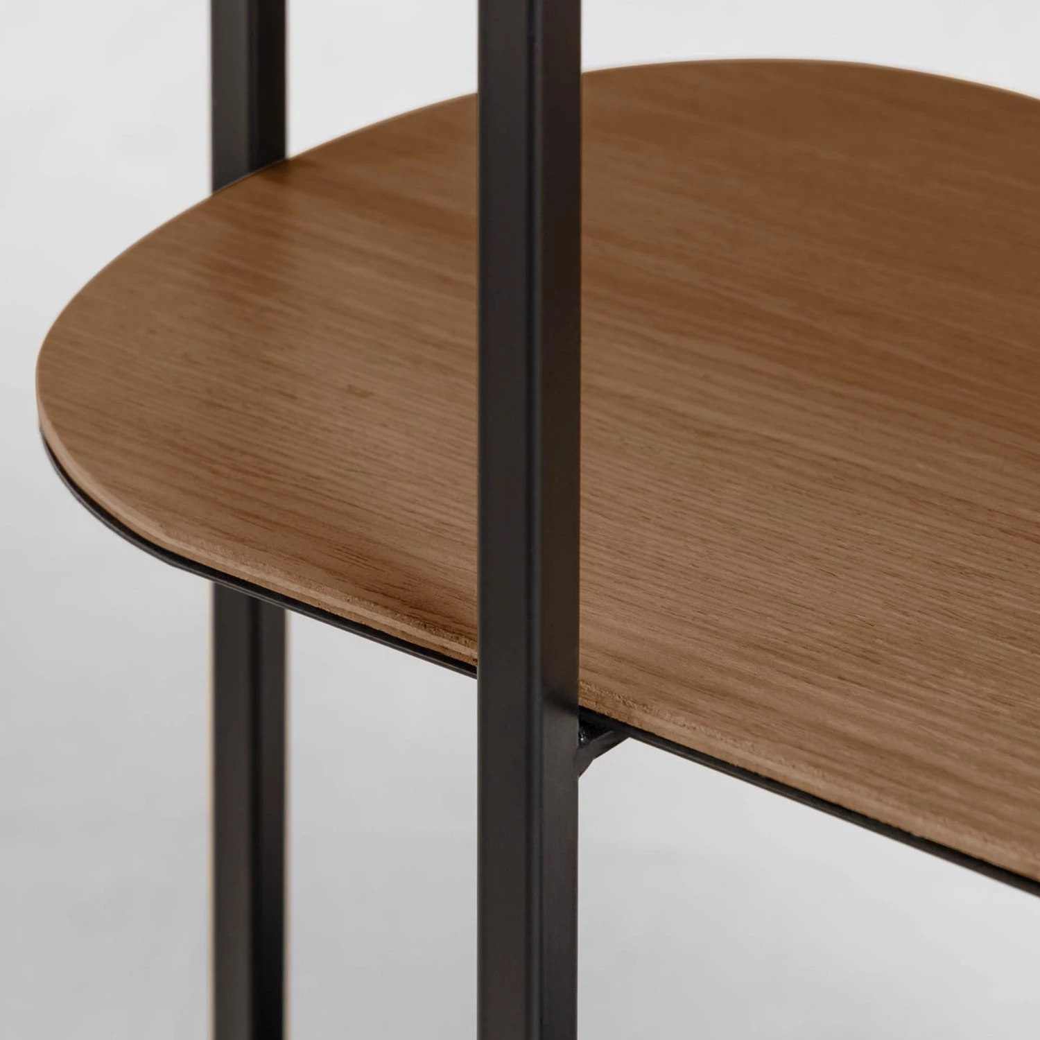 Red Living Étagère Laukaa - Acier / Placage en bois véritable - Noir / Noyer – Image 6