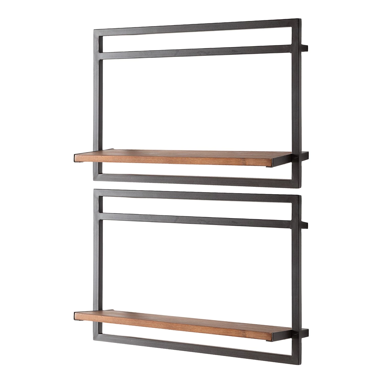 Ars manufacti Étagères murales Manchester IV (6 élém.) - Acacia massif / Métal - Acacia / Anthracite – Image 4