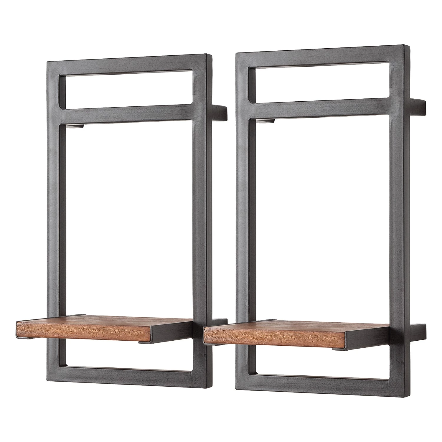 Ars manufacti Étagères murales Manchester IV (6 élém.) - Acacia massif / Métal - Acacia / Anthracite – Image 6