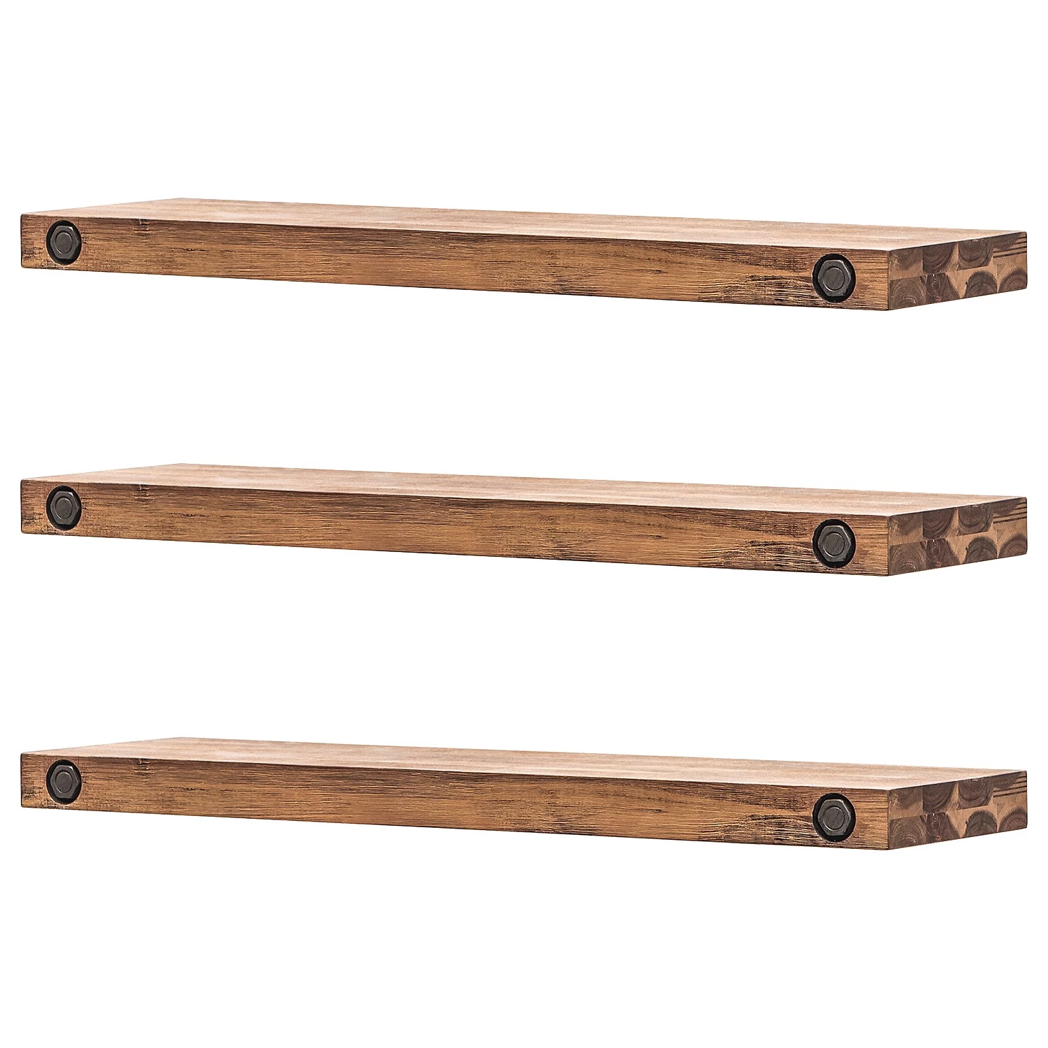 Ars manufacti Tablettes murales Manchester (lot de 3) - Acacia massif - Largeur : 90 cm