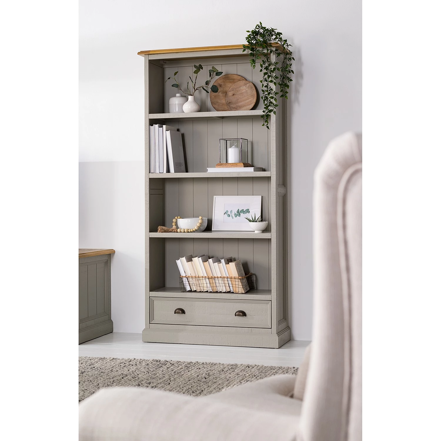 Maison Belfort Étagère Lavalle - Partiellement en pin massif - Pin / Gris clair – Image 3