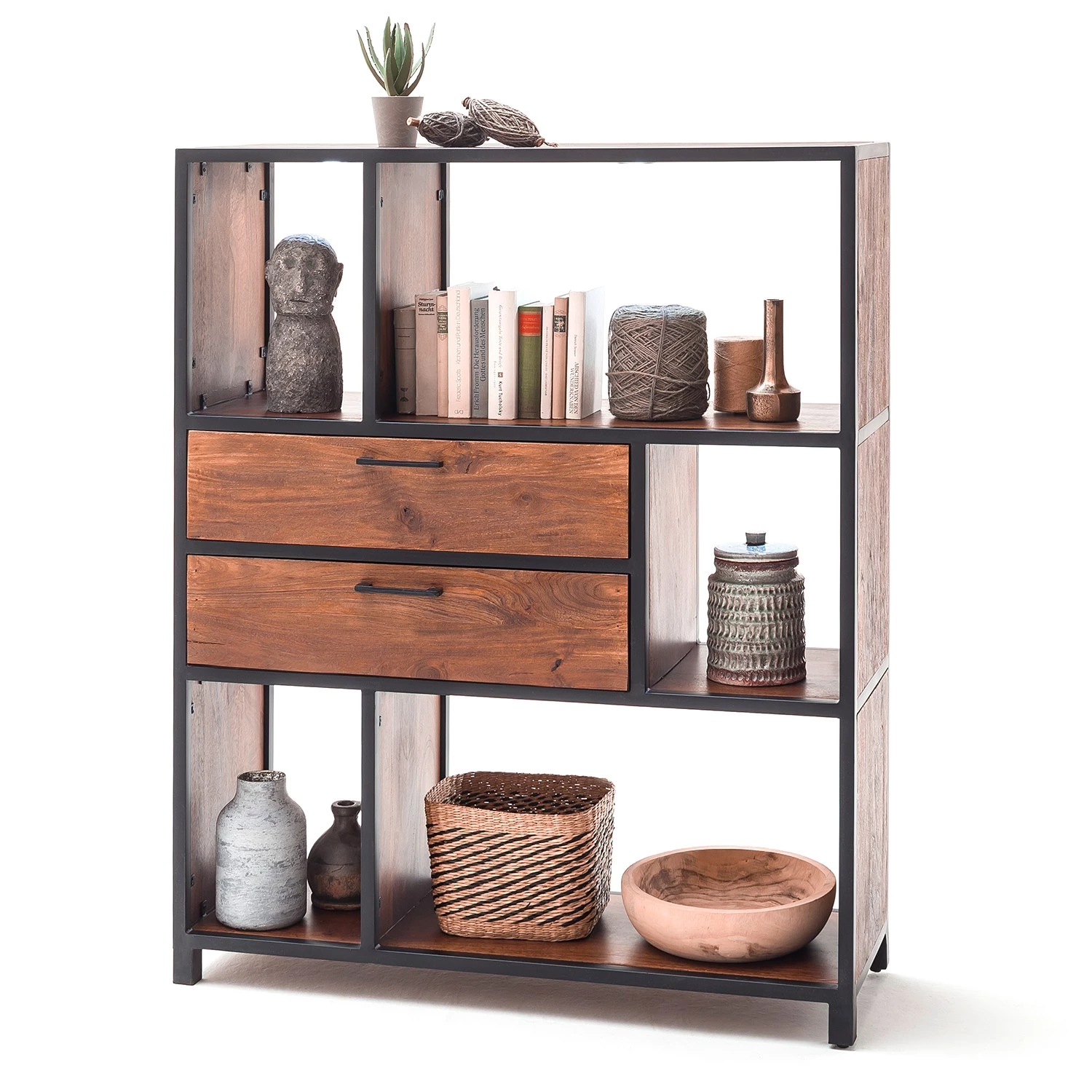 Ars manufacti Étagère Moboki - Manguier massif / Métal - Manguier foncé / Noir – Image 5