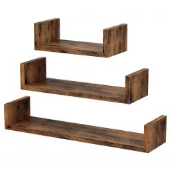 Loftscape Tablettes murales Victorville (lot de 3) - Marron