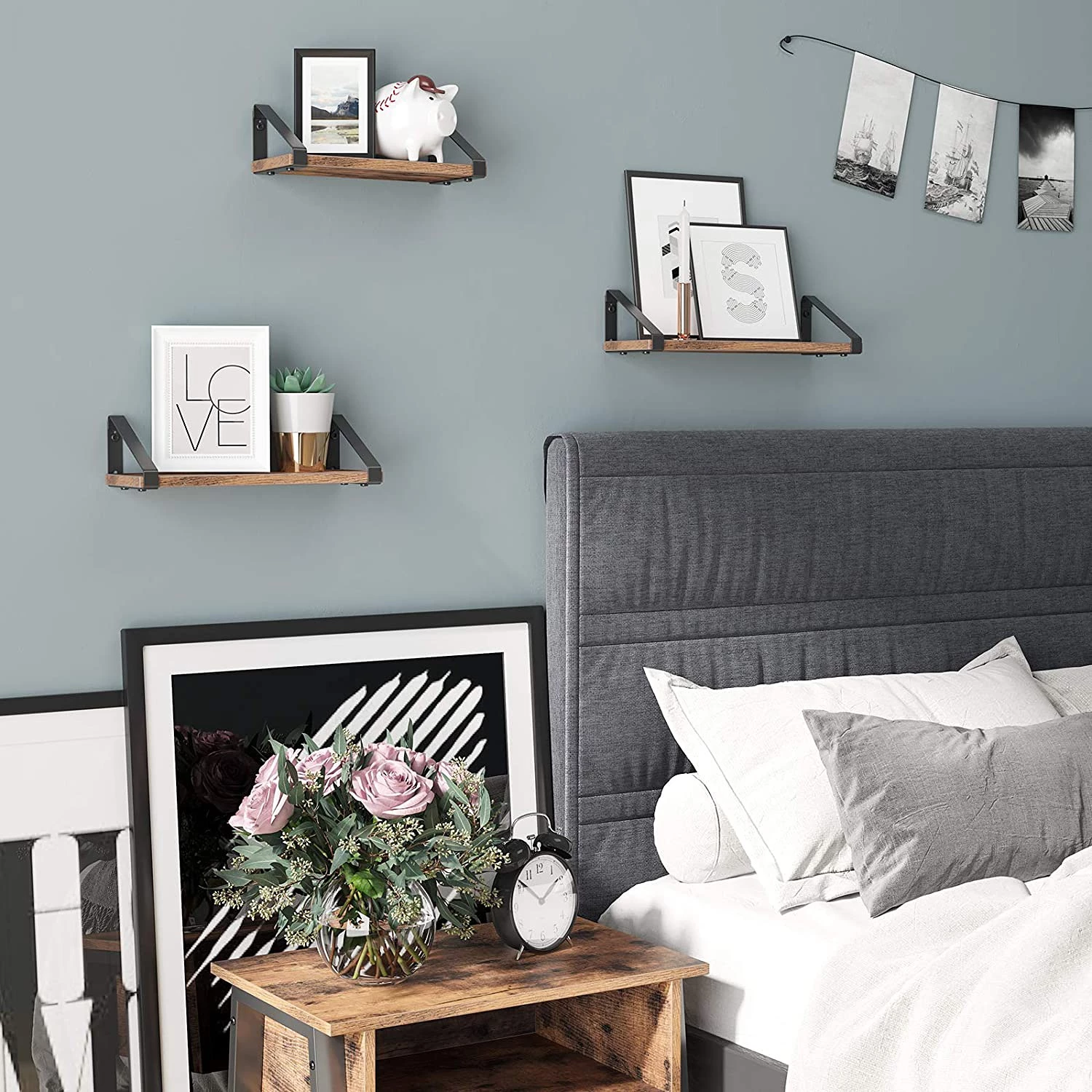 Red Living Tablettes murales Crossville (lot de 3) - Marron / Noir – Image 4